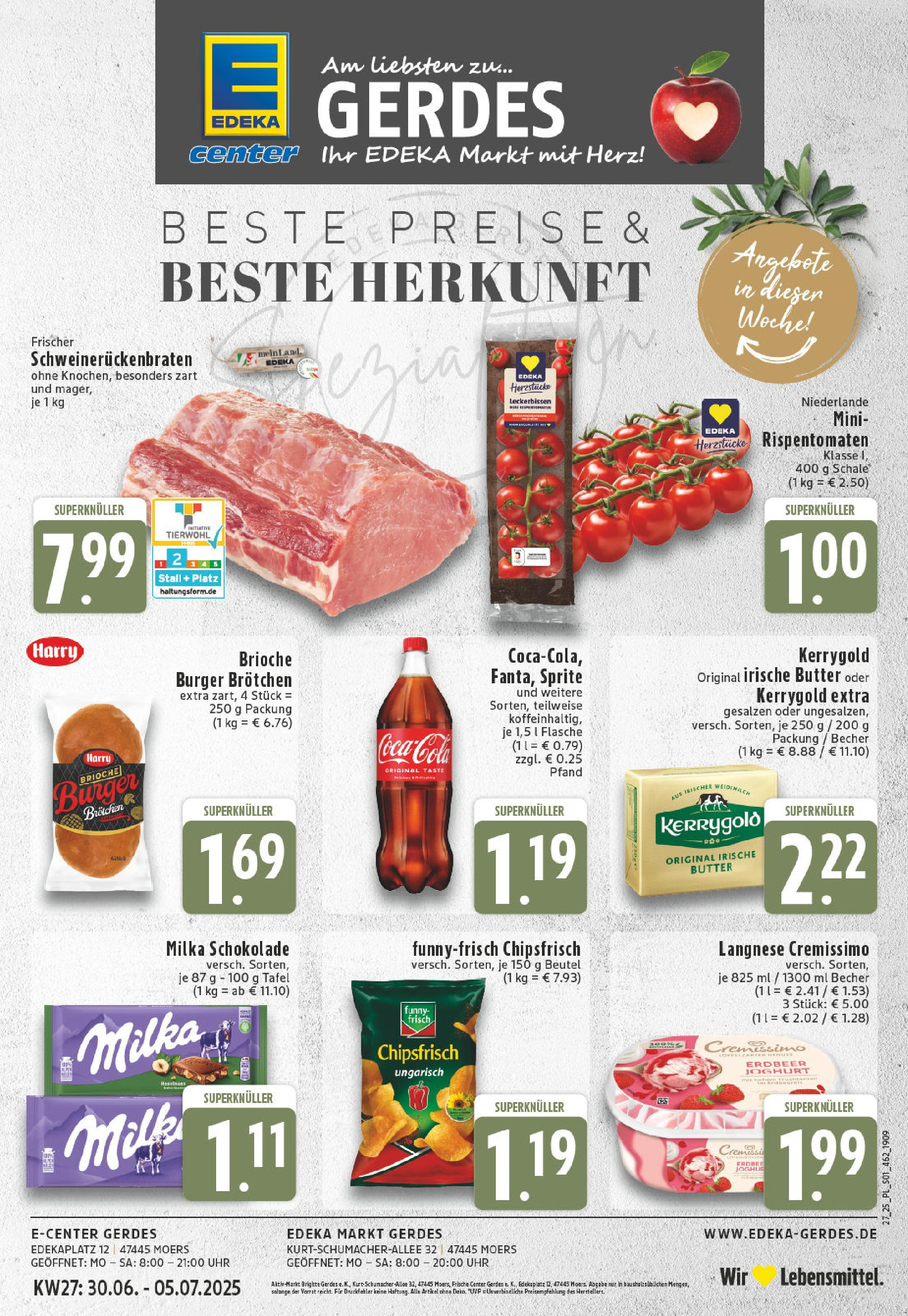 EDEKA Prospekt ab 29.06.2025 - Prospekt Moers-Rheinkamp Online Vorschau von dem Prospekt des Geschäftes Edeka, gültig ab dem 29.06.2025