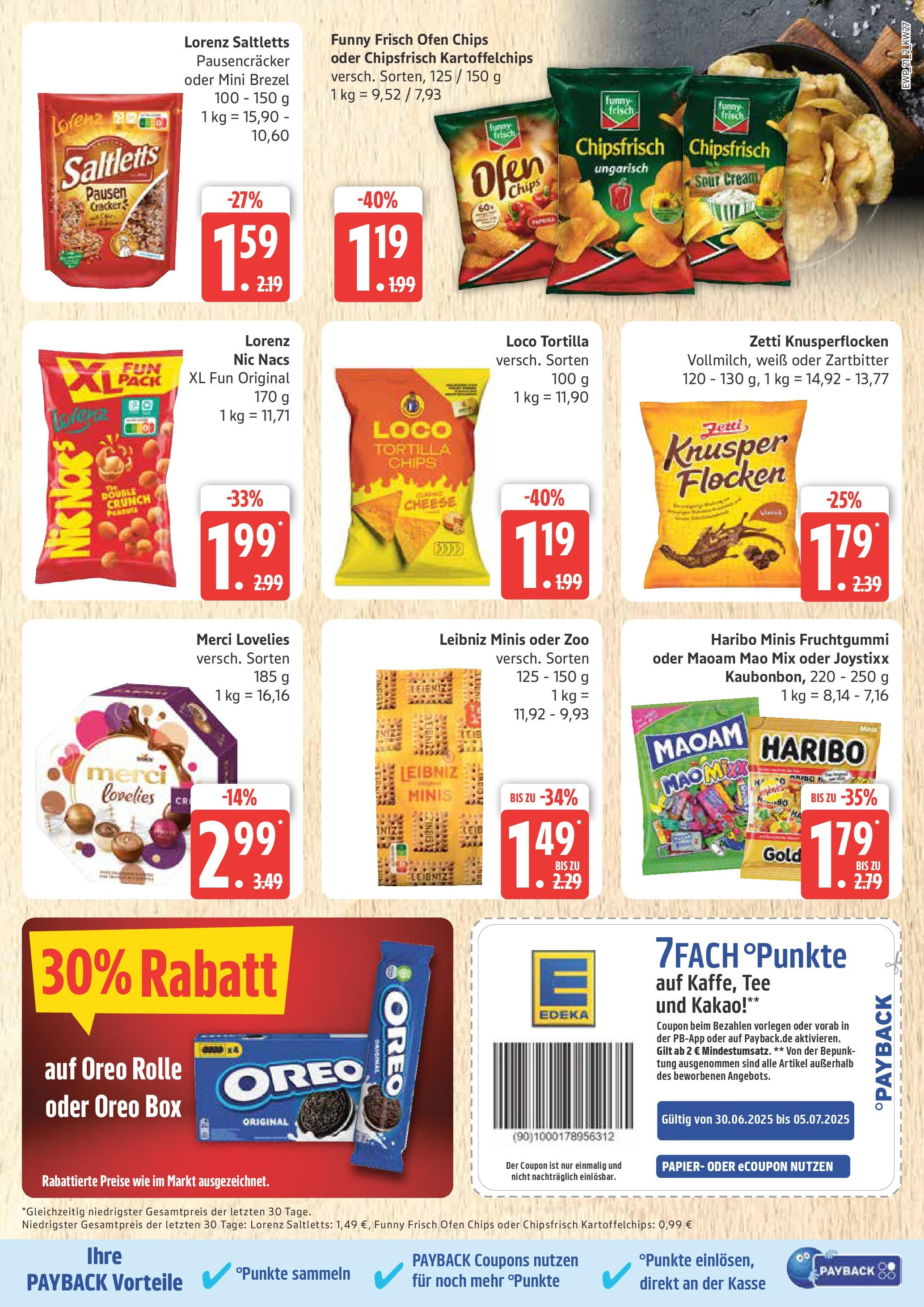 Edeka prospekt Rostock	 (ab 29.06.2025) » Angebote Online | Seite: 21 | Produkte: Ofen, Haribo, Funny frisch, Chips