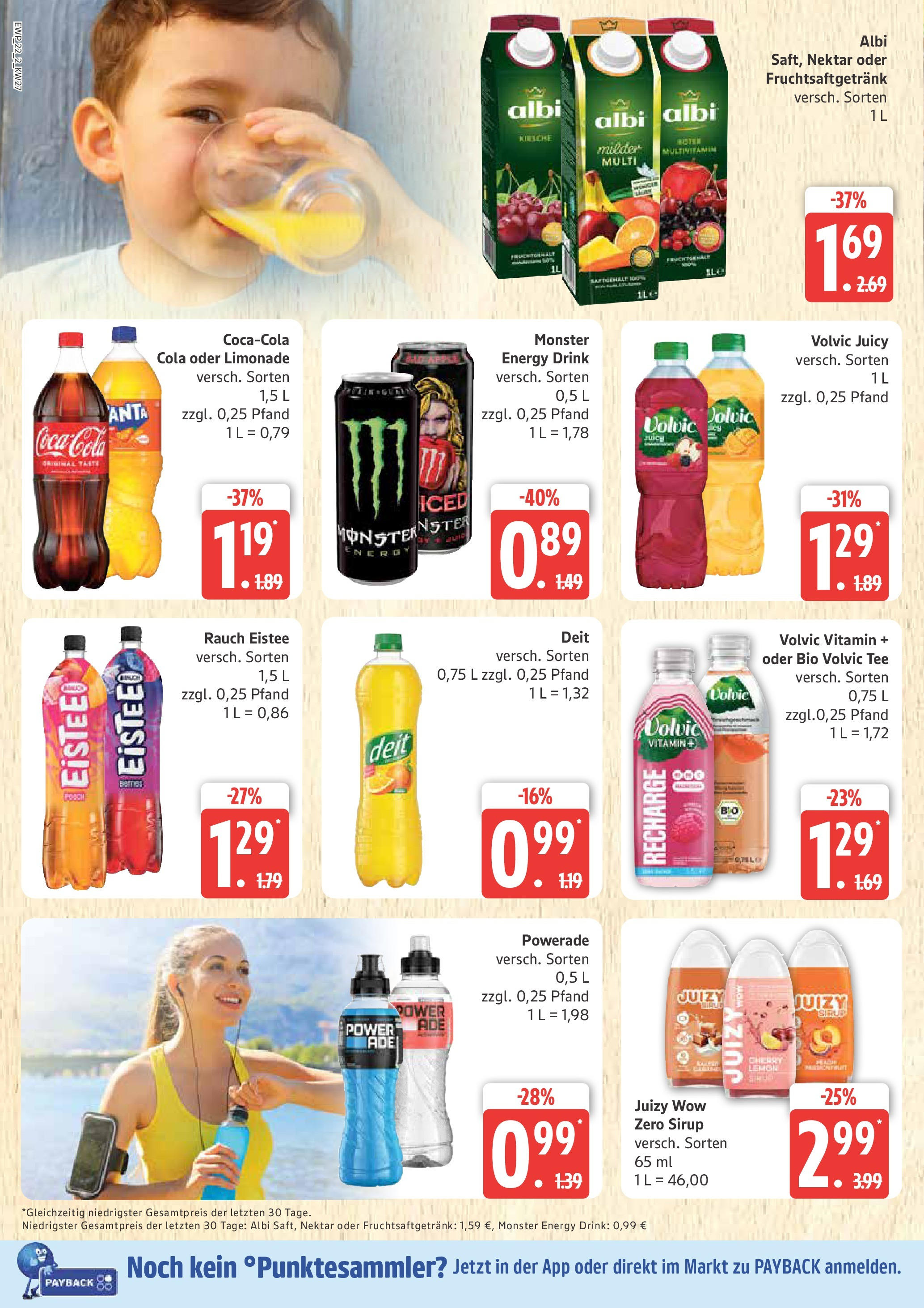 Edeka prospekt Rostock	 (ab 29.06.2025) » Angebote Online | Seite: 22 | Produkte: Coca cola, Limonade, Powerade, Volvic
