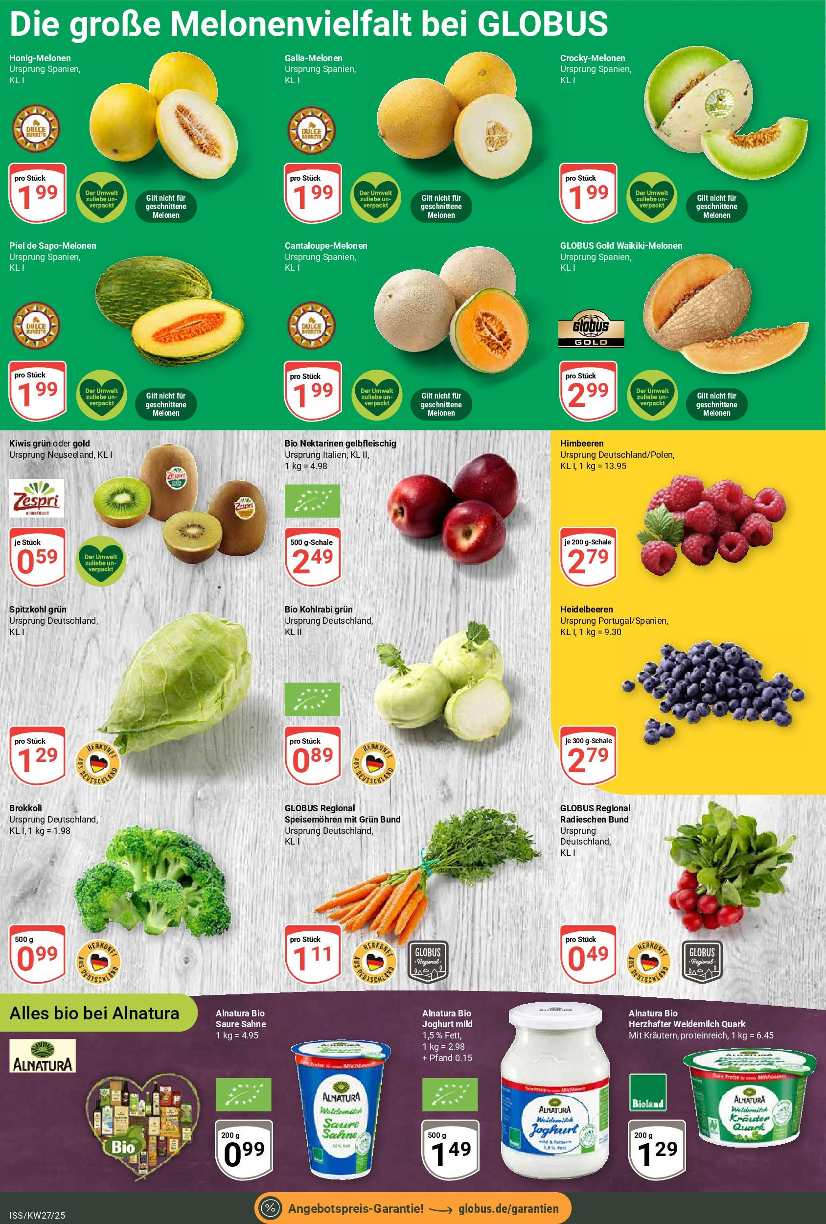 Globus prospekt Isserstedt	 (ab 29.06.2025) » Angebote online | Seite: 9 | Produkte: Himbeeren, Kohlrabi, Kiwi, Sahne