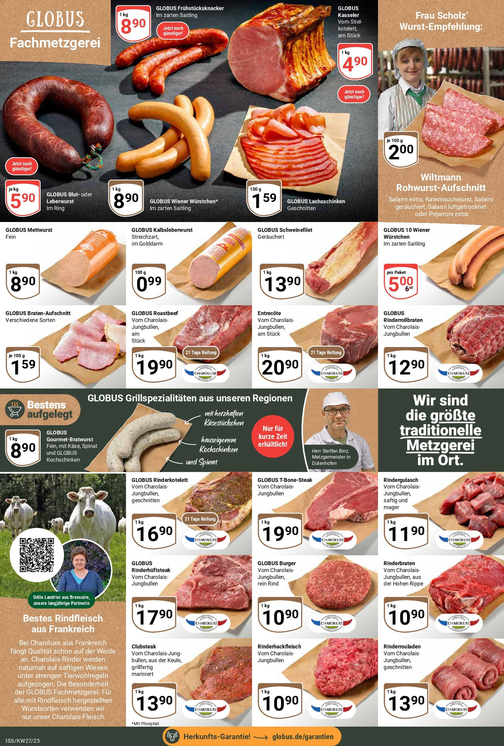 Globus prospekt Isserstedt	 (ab 29.06.2025) » Angebote online | Seite: 11 | Produkte: Rinderrouladen, Rinderbraten, Salami, Rindfleisch