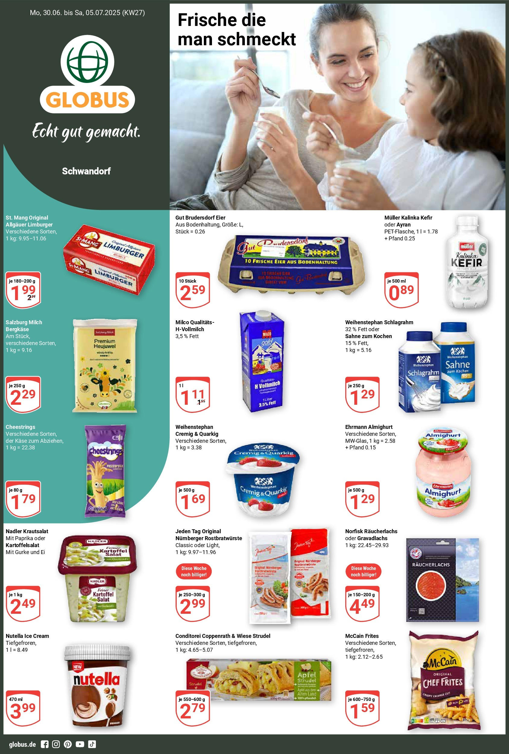 Globus prospekt Schwandorf	 (ab 29.06.2025) » Angebote online | Seite: 1 | Produkte: Äpfel, Nutella, Paprika, Salat