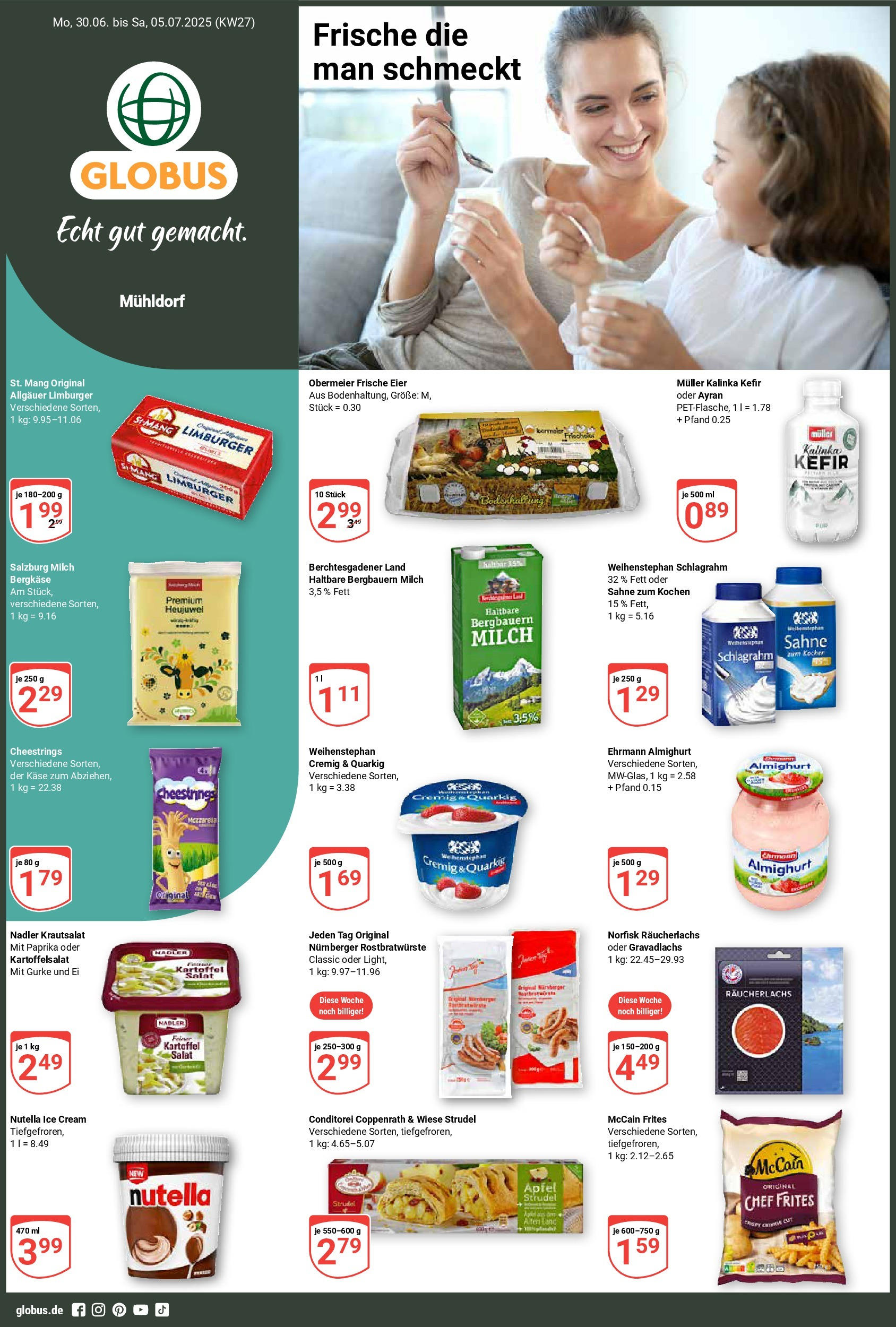 Globus prospekt Mühldorf	 (ab 29.06.2025) » Angebote online | Seite: 1 | Produkte: Quark, Räucherlachs, Paprika, Sahne
