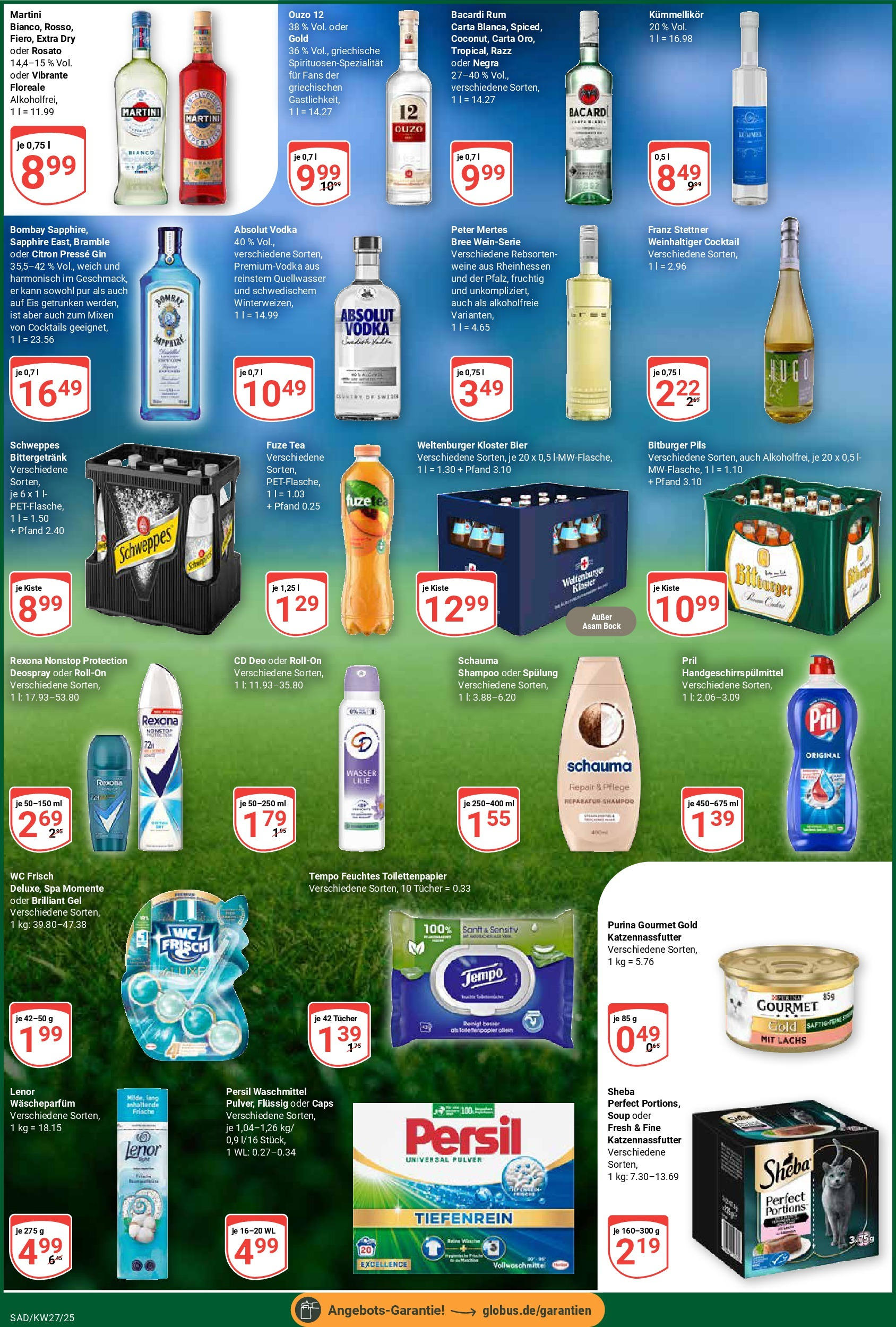 Globus prospekt Schwandorf	 (ab 29.06.2025) » Angebote online | Seite: 7 | Produkte: Sheba, Spülung, Wasser, Gin