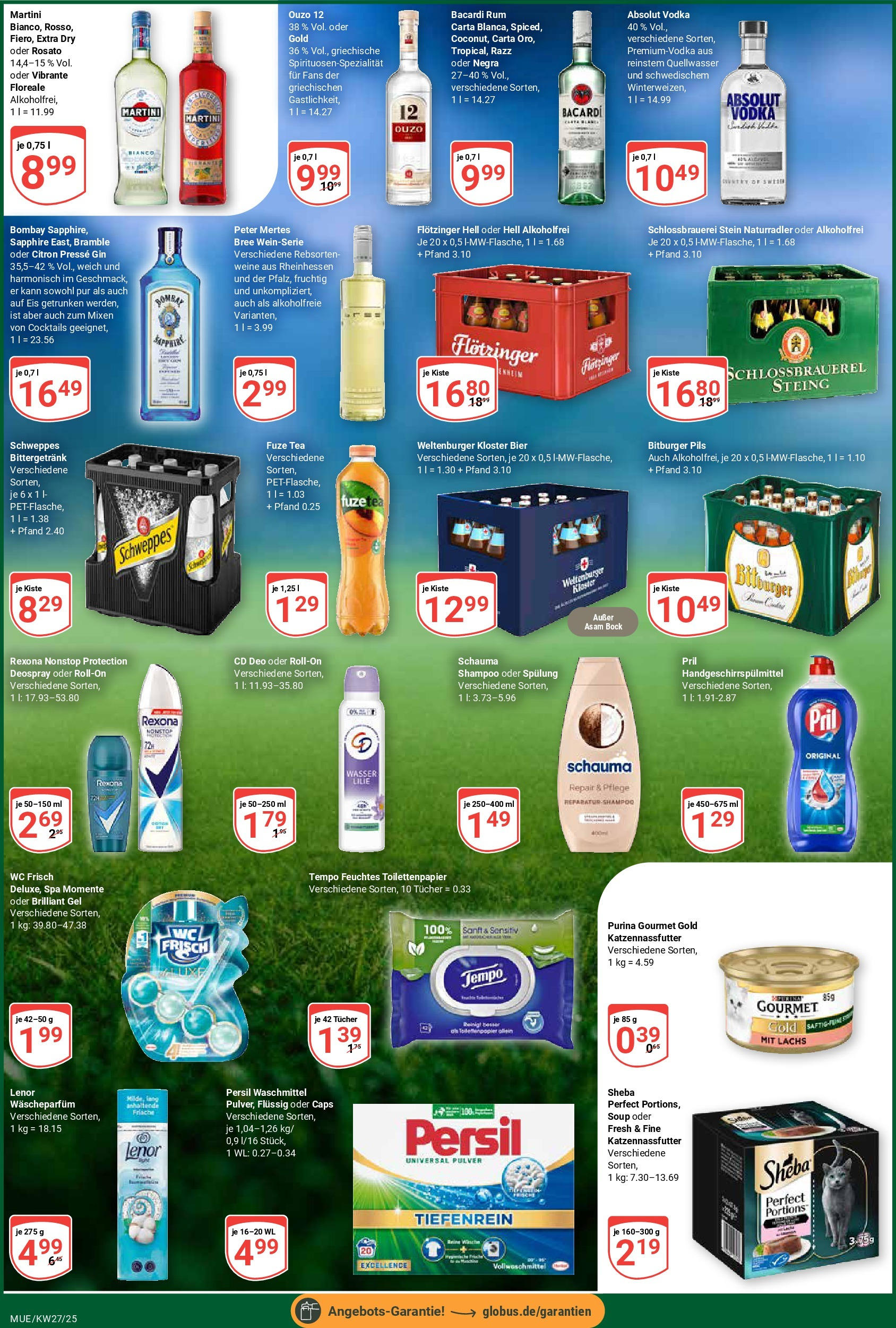 Globus prospekt Mühldorf	 (ab 29.06.2025) » Angebote online | Seite: 7 | Produkte: Martini, Lenor, Bitburger, Fuze tea