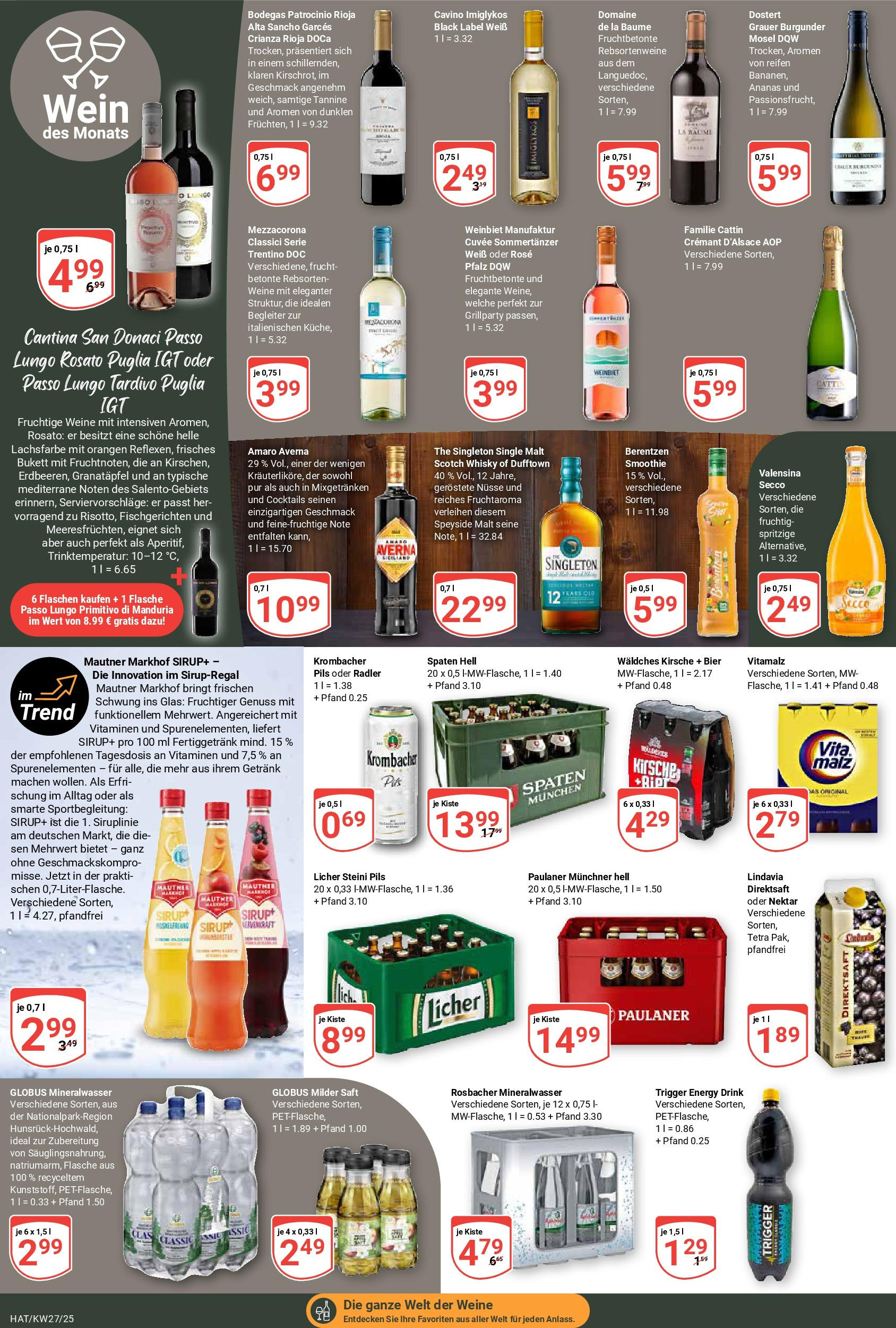 Globus prospekt Hattersheim	 (ab 29.06.2025) » Angebote online | Seite: 20 | Produkte: Granatapfel, Valensina, Nüsse, Paulaner
