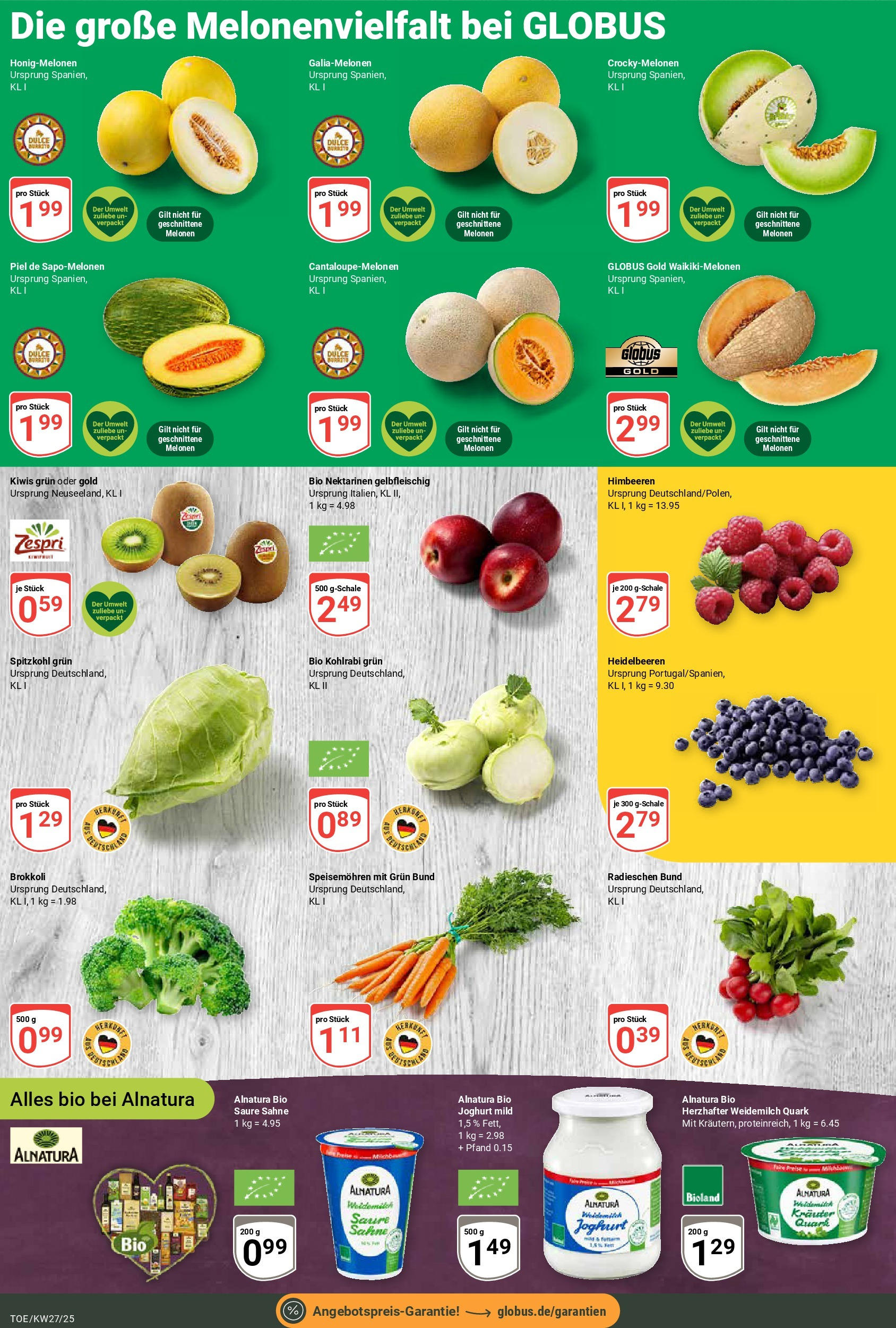 Globus prospekt Tönisvorst	 (ab 29.06.2025) » Angebote online | Seite: 11 | Produkte: Nektarinen, Brokkoli, Kiwi, Sahne