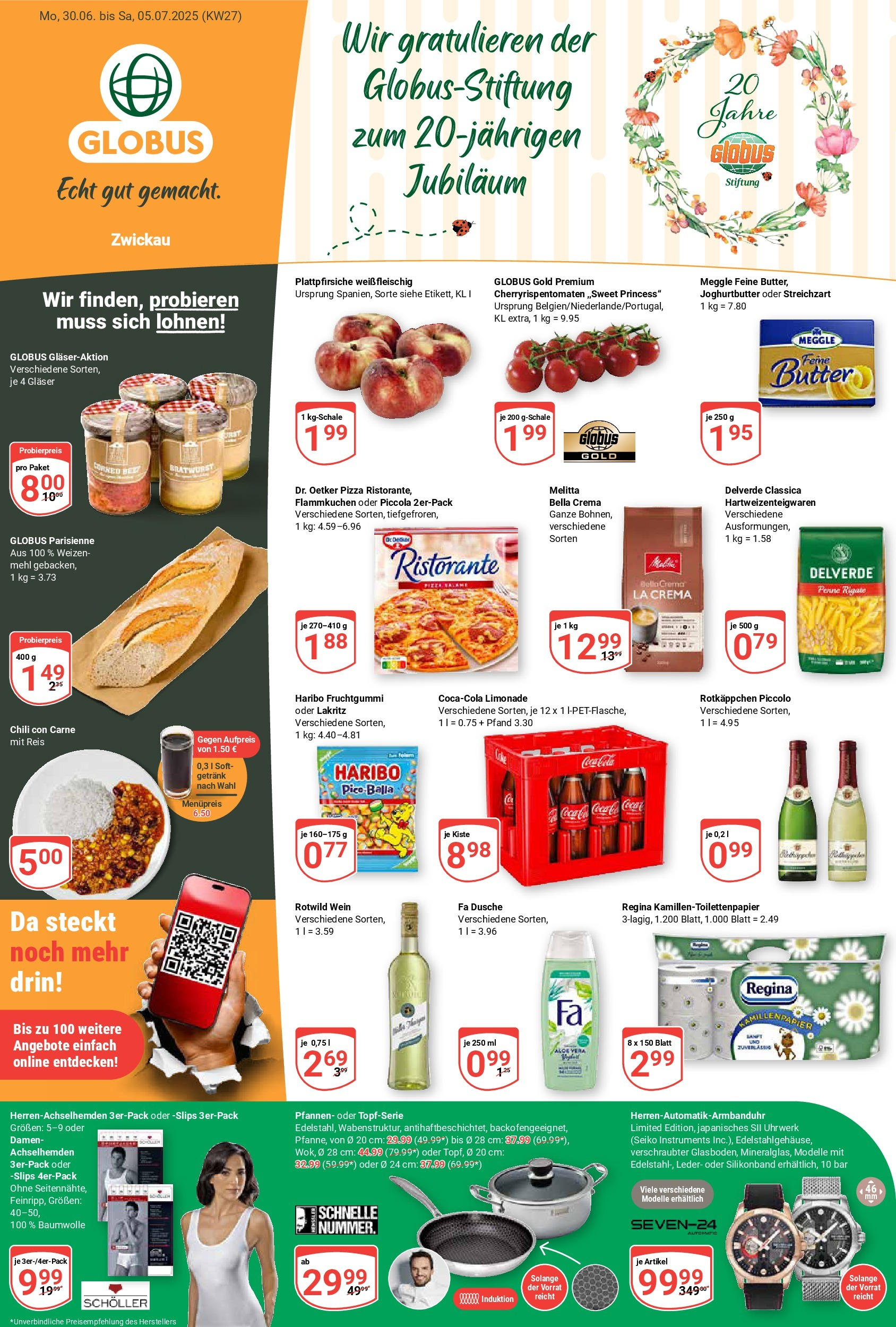 Globus prospekt Zwickau	 (ab 29.06.2025) » Angebote online | Seite: 3 | Produkte: Ristorante, Mehl, Bratwurst, Rotkäppchen