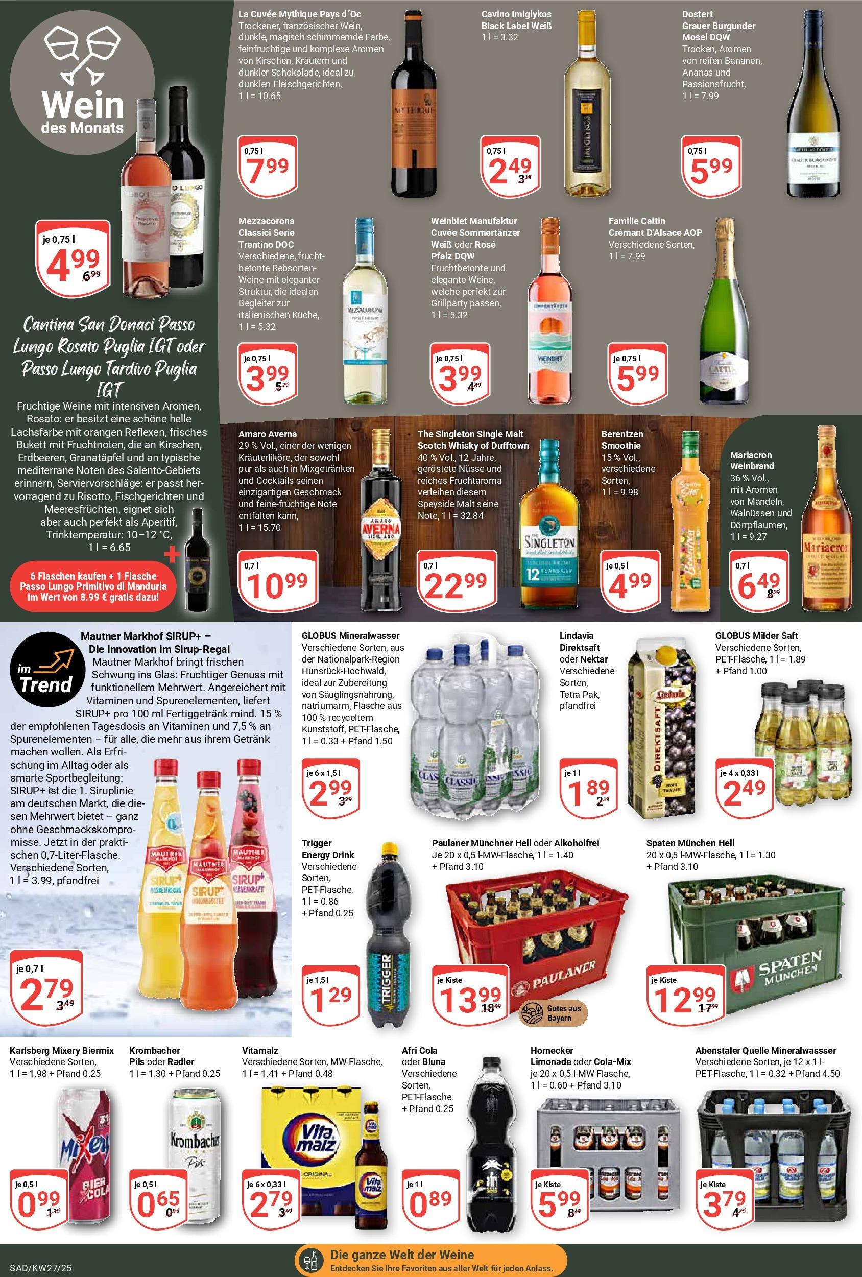 Globus prospekt Schwandorf	 (ab 29.06.2025) » Angebote online | Seite: 16 | Produkte: Cola, Orangen, Ananas, Mineralwasser