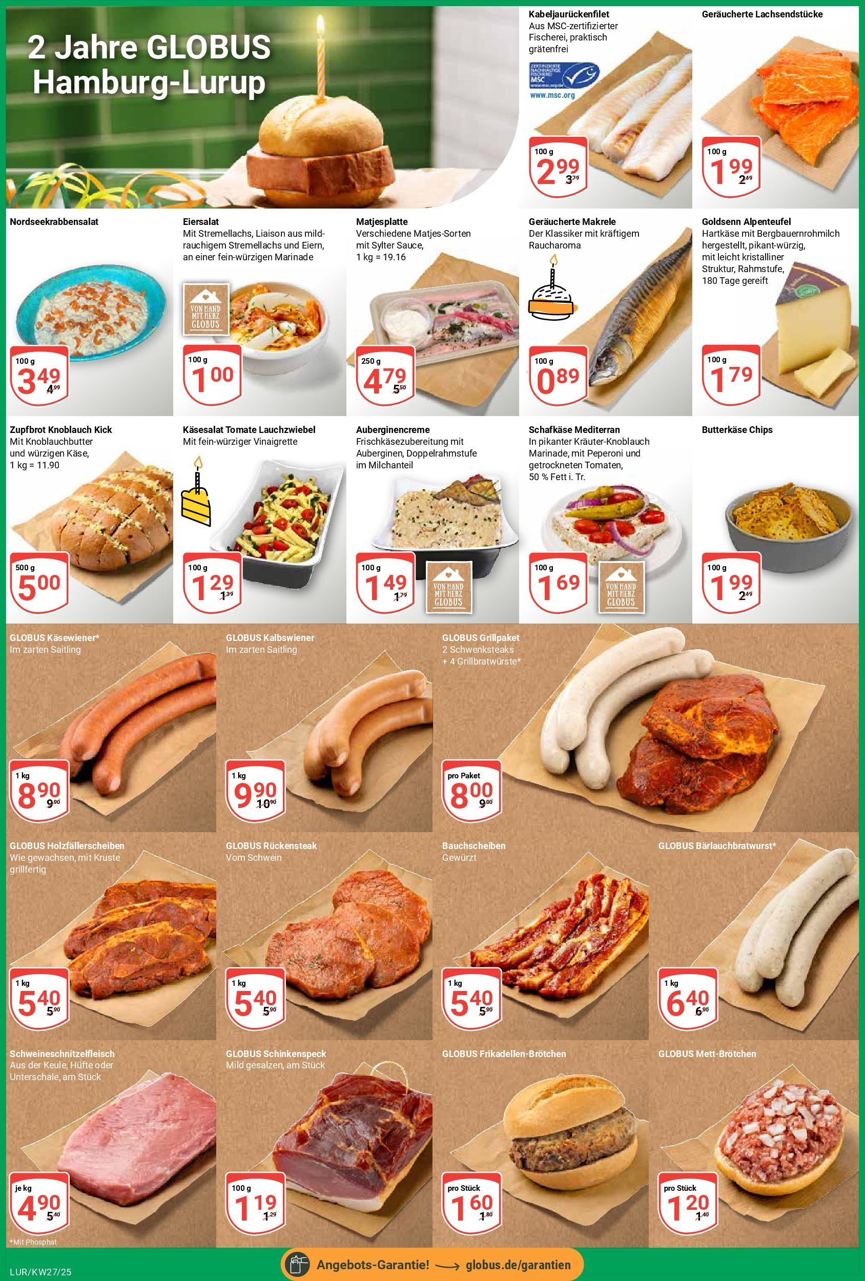 Globus prospekt Hamburg	 (ab 29.06.2025) » Angebote online | Seite: 4 | Produkte: Grill, Knoblauch, Steak, Chips