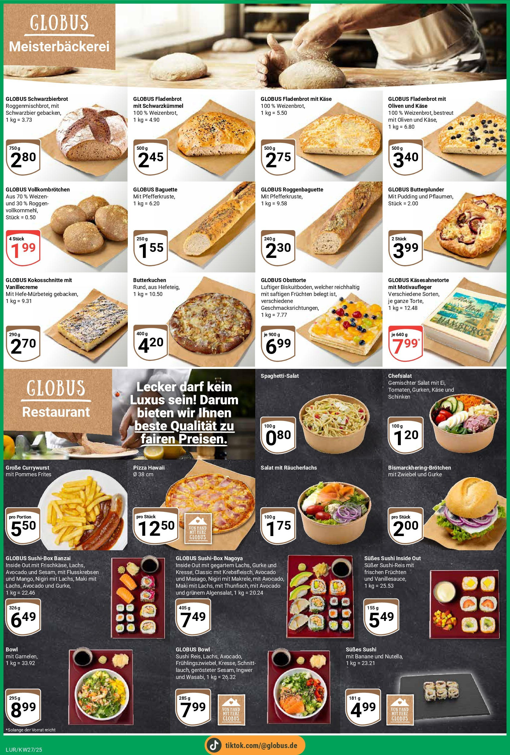 Globus prospekt Hamburg	 (ab 29.06.2025) » Angebote online | Seite: 6 | Produkte: Box, Baguette, Nutella, Pizza