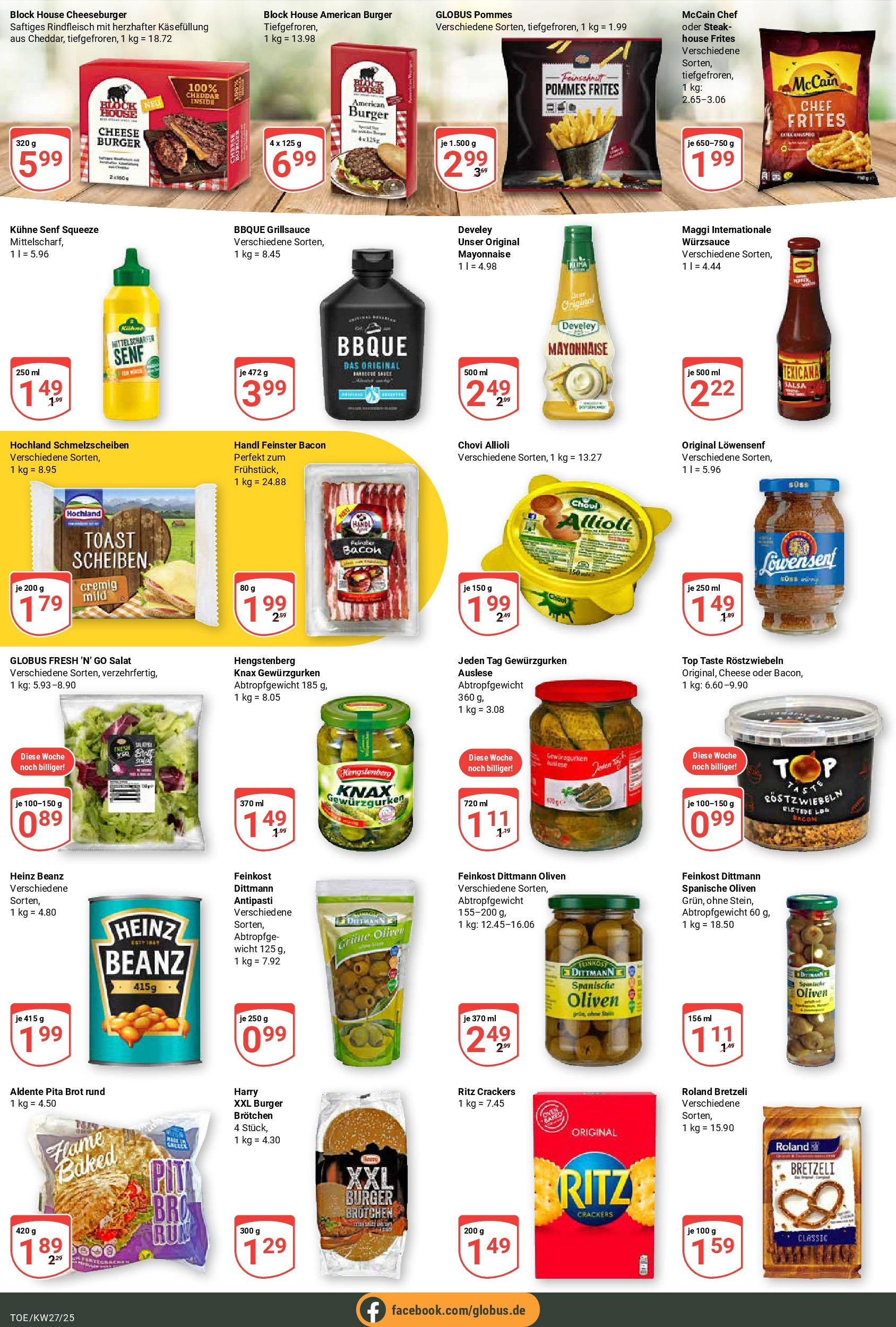 Globus prospekt Tönisvorst	 (ab 29.06.2025) » Angebote online | Seite: 17 | Produkte: Burger, Pommes frites, Brot, Steak