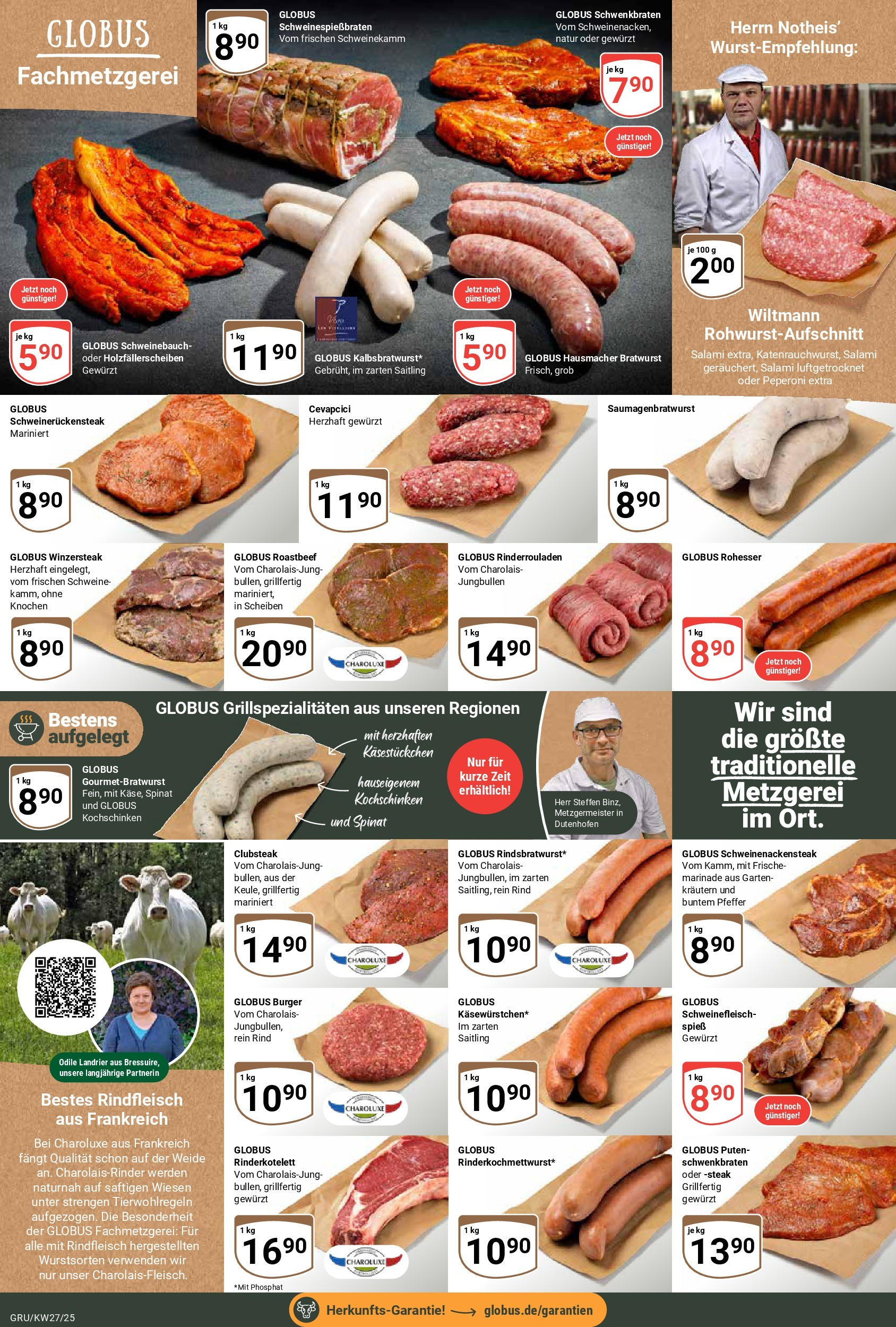 Globus prospekt Grünstadt	 (ab 29.06.2025) » Angebote online | Seite: 15 | Produkte: Burger, Schweinefleisch, Rindfleisch, Steak