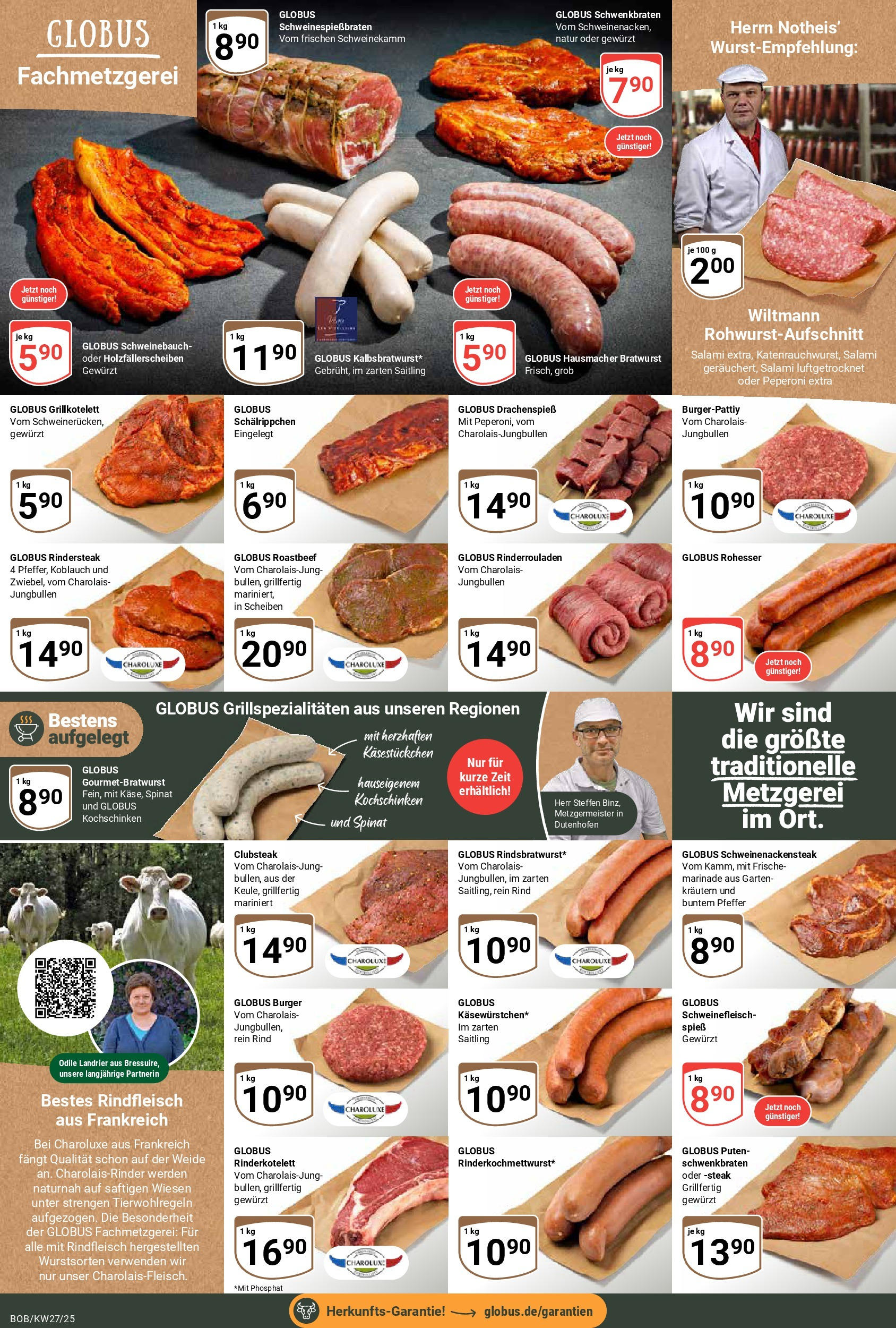 Globus prospekt Bobenheim-Roxheim	 (ab 29.06.2025) » Angebote online | Seite: 15 | Produkte: Schweinebauch, Bratwurst, Roastbeef, Steak
