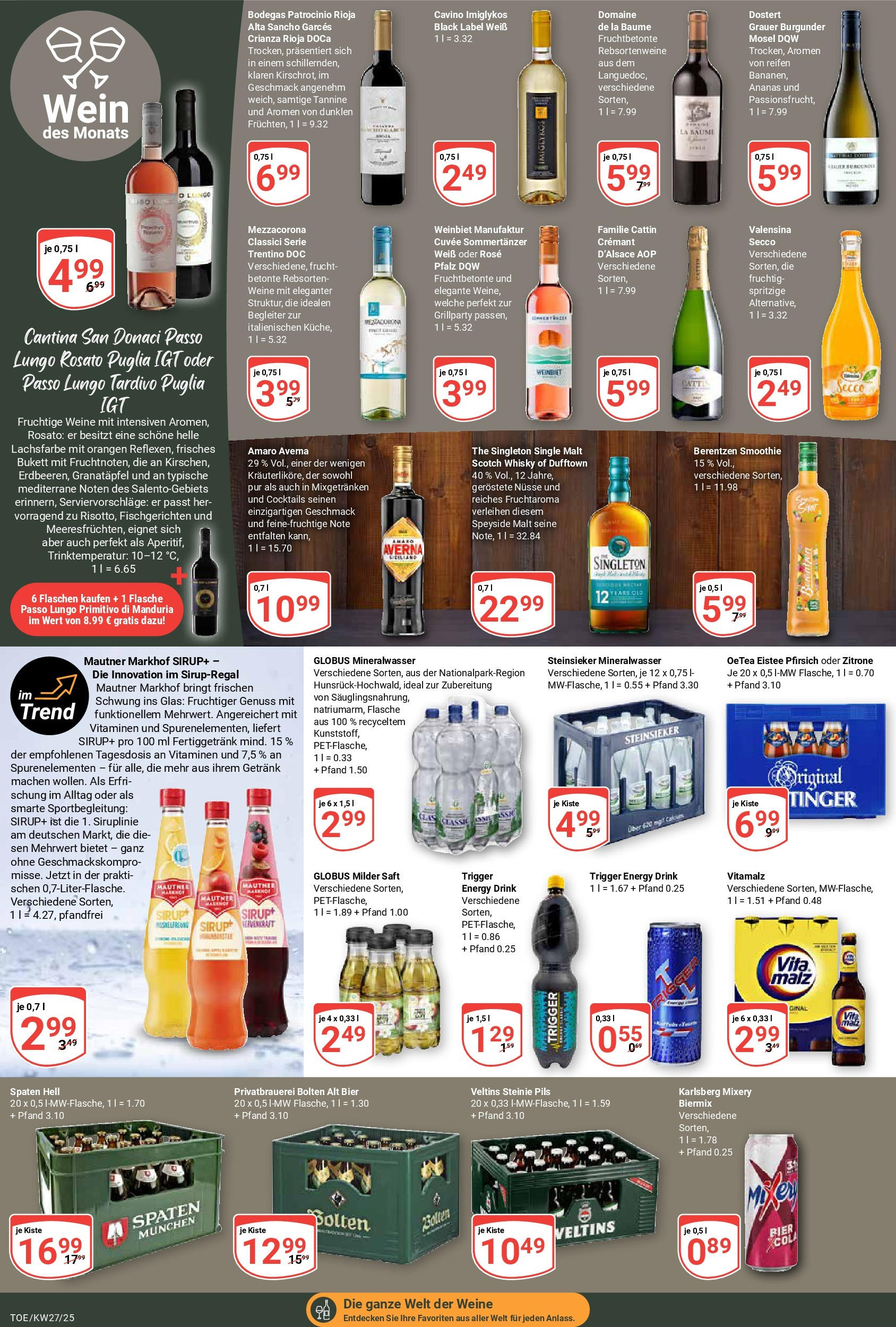 Globus prospekt Tönisvorst	 (ab 29.06.2025) » Angebote online | Seite: 19 | Produkte: Bier, Orangen, Ananas, Zitrone