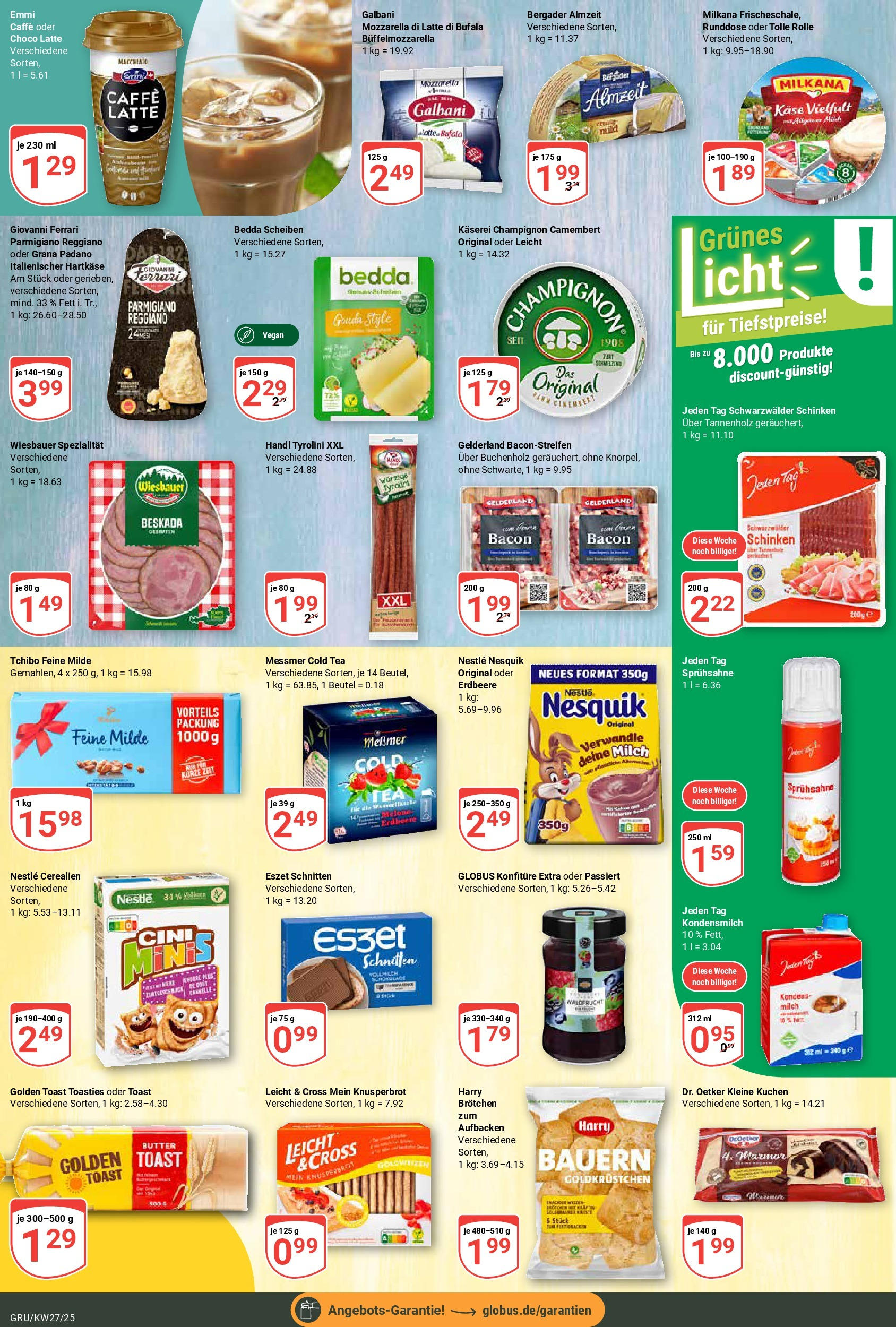 Globus prospekt Grünstadt	 (ab 29.06.2025) » Angebote online | Seite: 18 | Produkte: Milch, Mozzarella, Gouda, Schinken