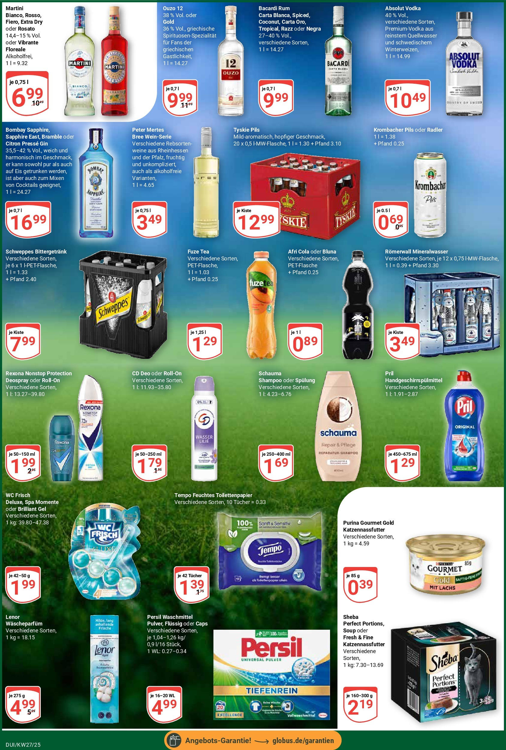 Globus prospekt Duisburg	 (ab 29.06.2025) » Angebote online | Seite: 9 | Produkte: Lenor, Bacardi, Fuze tea, Eis