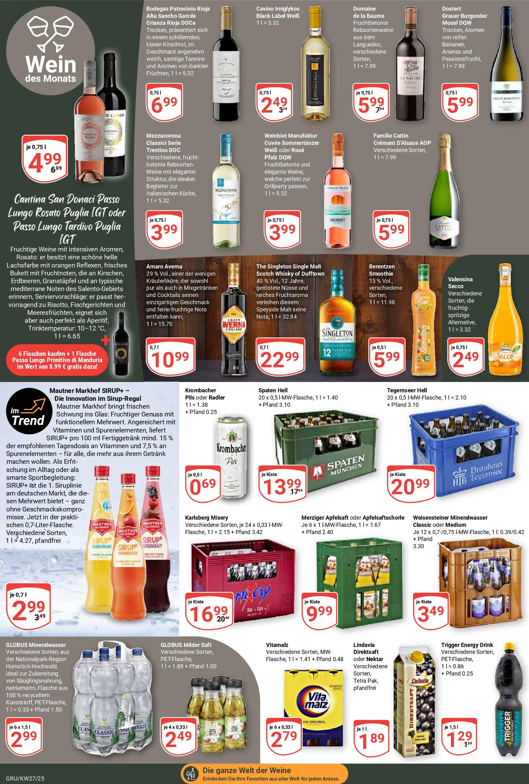 Globus prospekt Grünstadt	 (ab 29.06.2025) » Angebote online | Seite: 20 | Produkte: Pils, Ananas, Mineralwasser, Berentzen