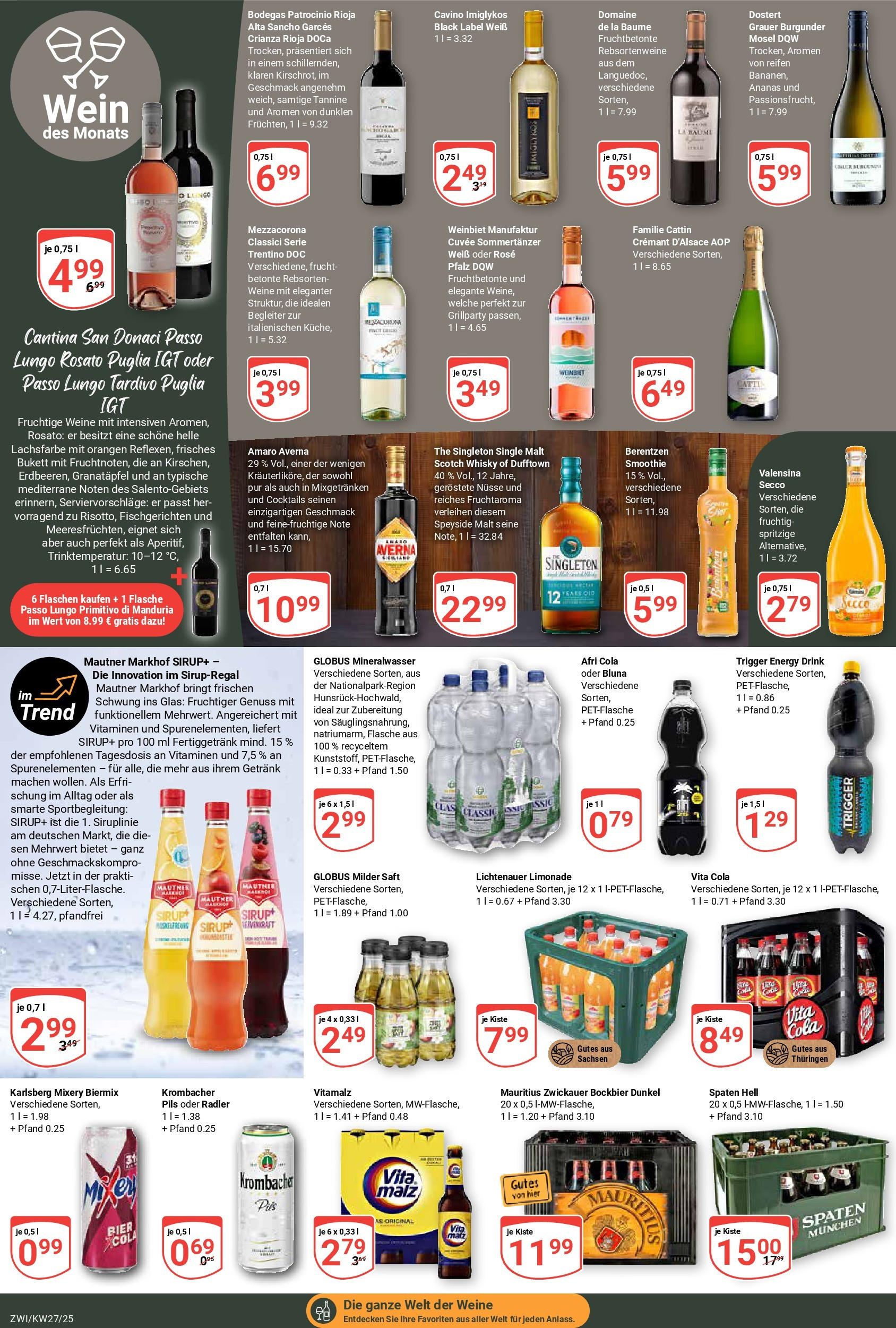Globus prospekt Zwickau	 (ab 29.06.2025) » Angebote online | Seite: 18 | Produkte: Granatapfel, Cola, Energy, Krombacher