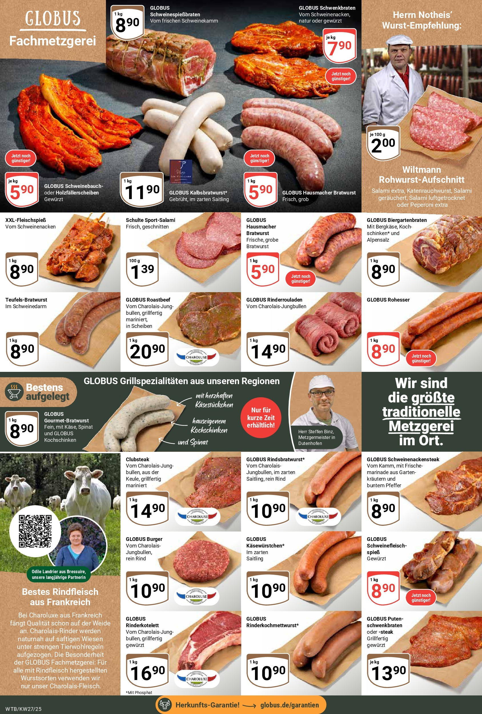 Globus prospekt Wächtersbach	 (ab 29.06.2025) » Angebote online | Seite: 17 | Produkte: Rinderrouladen, Schweinenacken, Roastbeef, Rindfleisch
