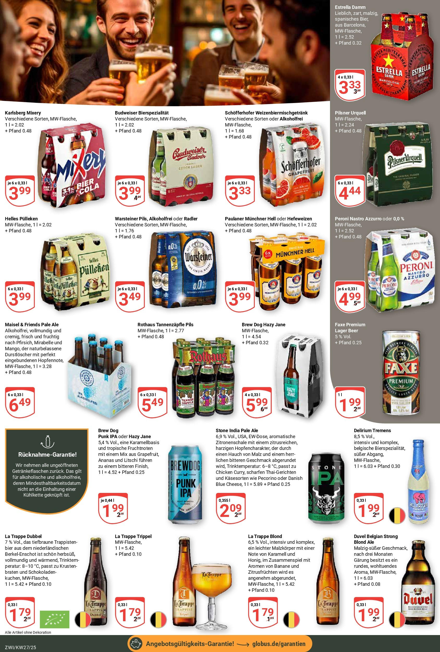Globus prospekt Zwickau	 (ab 29.06.2025) » Angebote online | Seite: 22 | Produkte: Grapefruit, Radler, Warsteiner, Budweiser
