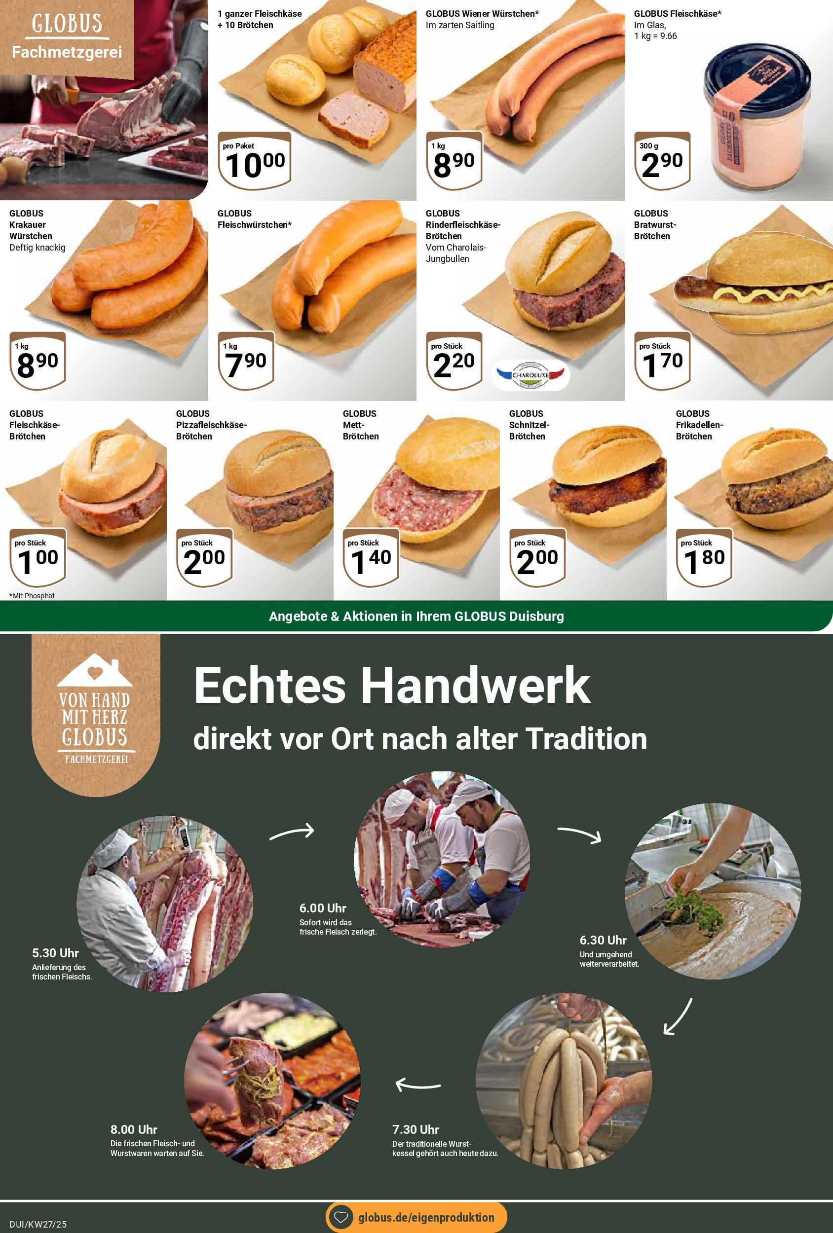 Globus prospekt Duisburg	 (ab 29.06.2025) » Angebote online | Seite: 15 | Produkte: Bratwurst, Schnitzel, Wurst, Fleisch