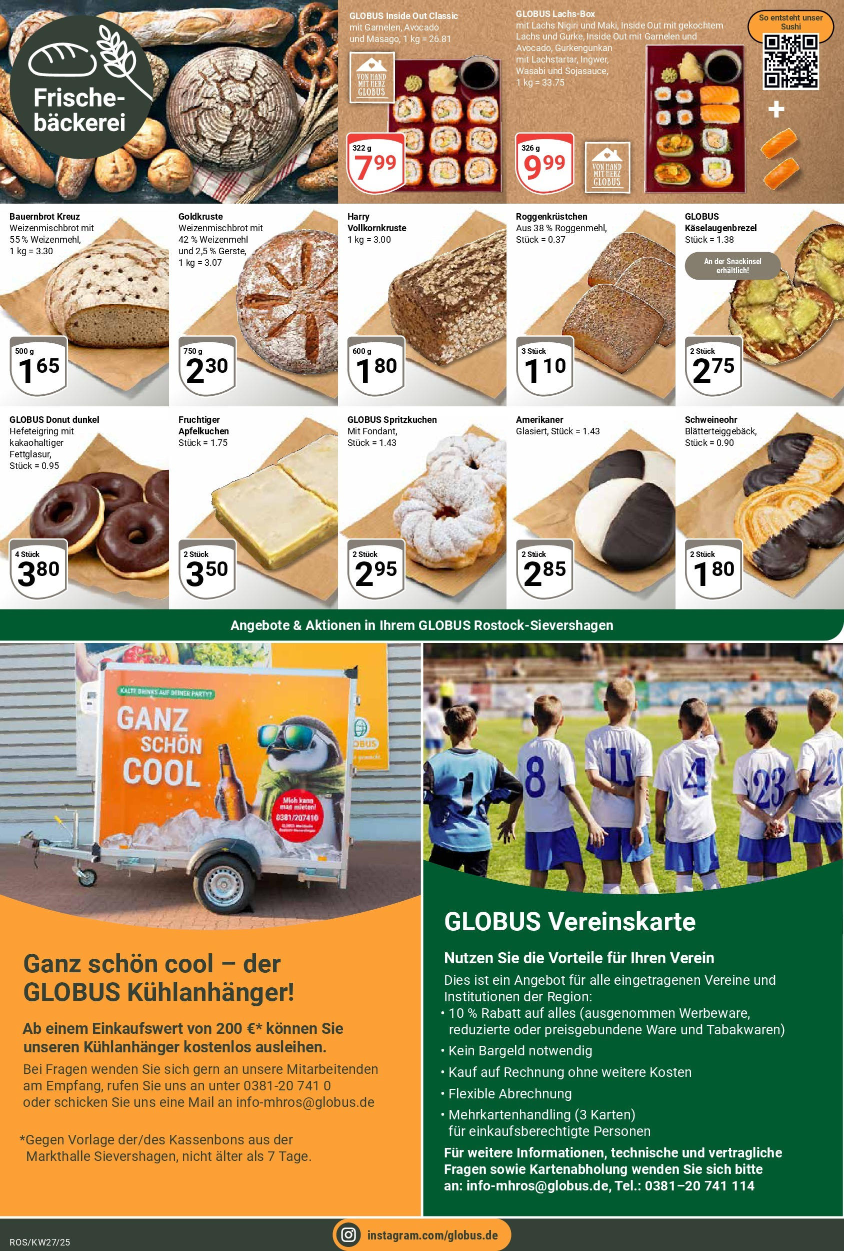 Globus prospekt Lambrechtshagen	 (ab 29.06.2025) » Angebote online | Seite: 10 | Produkte: Bäckerei, Weizenmehl, Avocado, Lachs