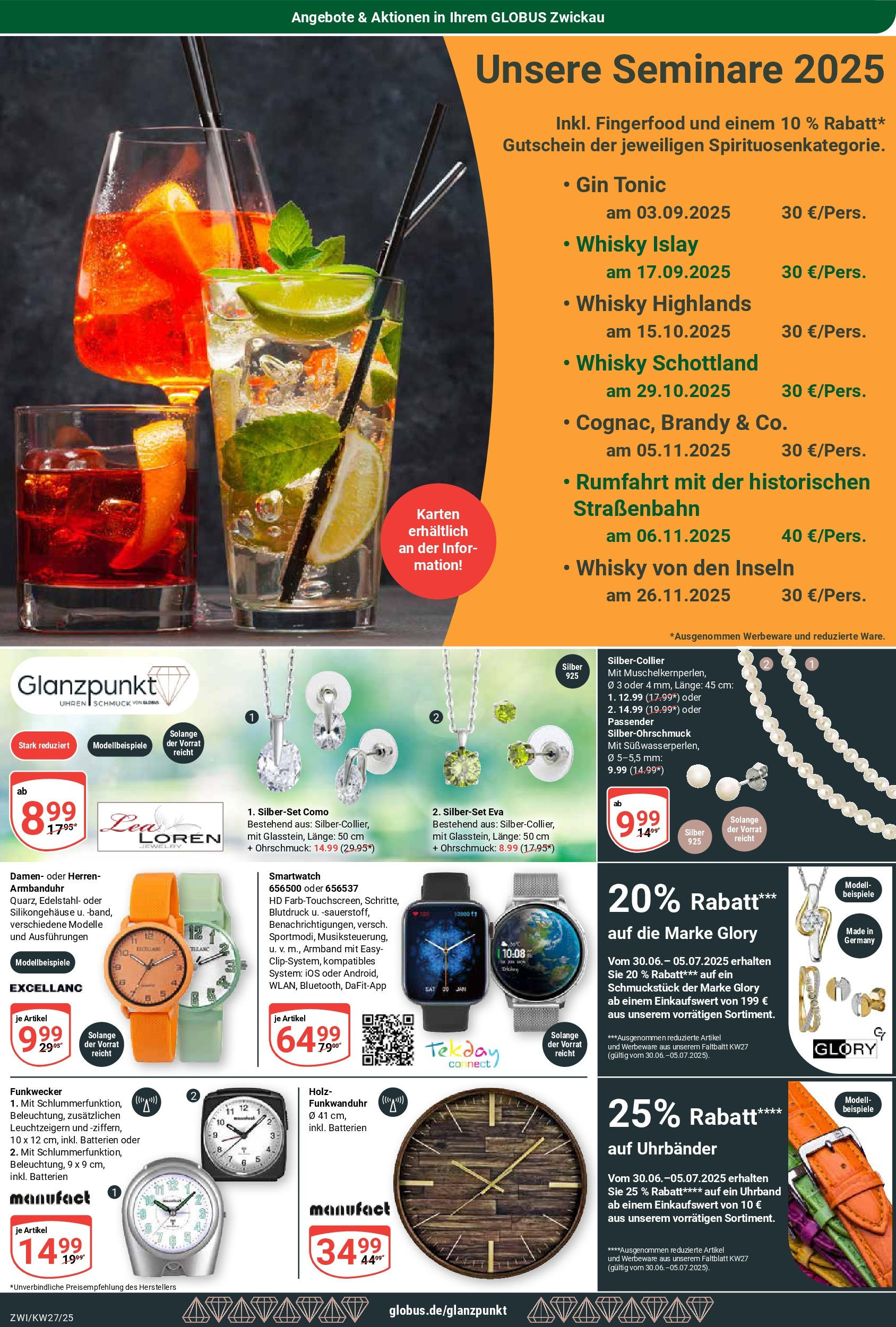 Globus prospekt Zwickau	 (ab 29.06.2025) » Angebote online | Seite: 25 | Produkte: Whisky, Smartwatch, Batterien, Gin
