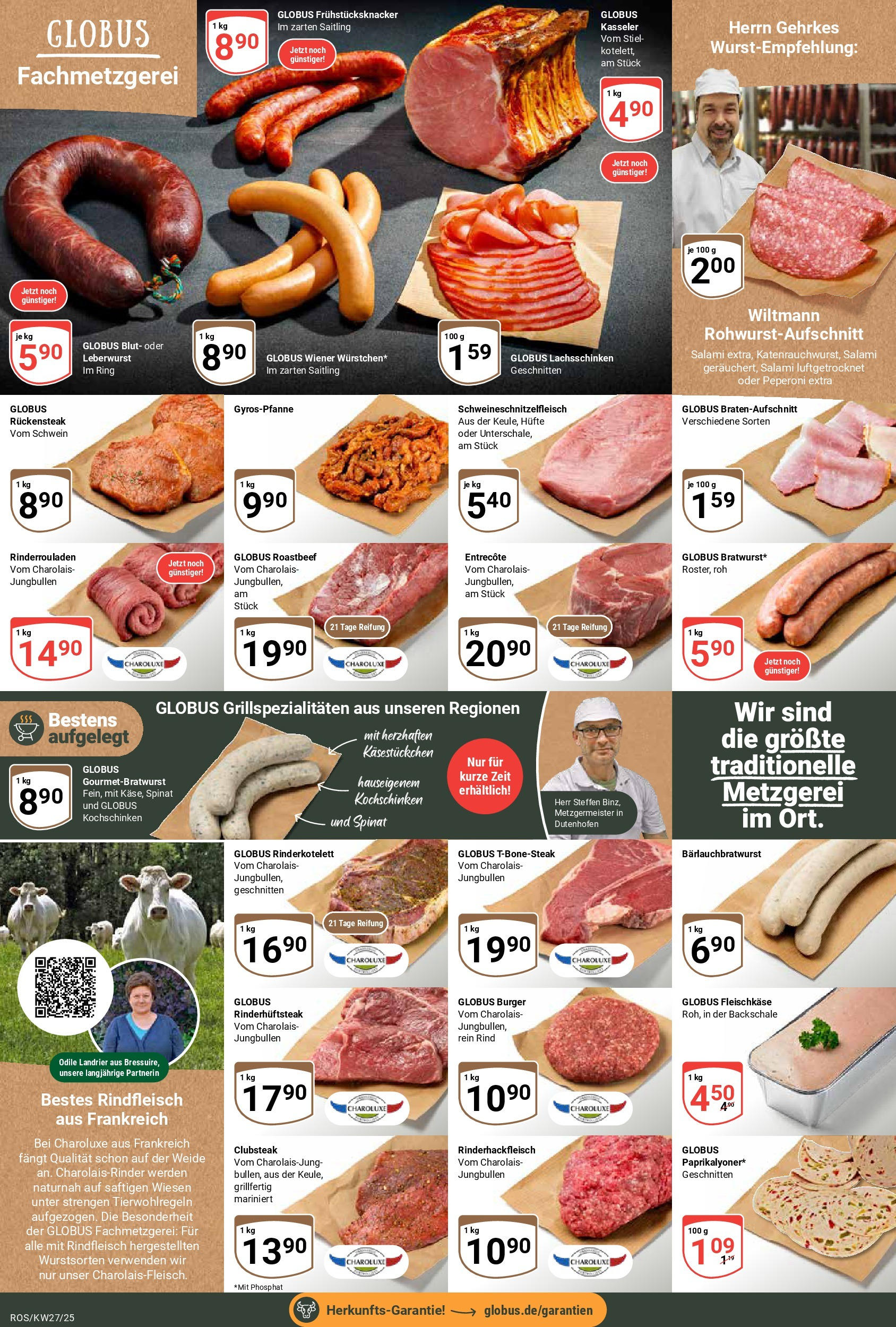 Globus prospekt Lambrechtshagen	 (ab 29.06.2025) » Angebote online | Seite: 11 | Produkte: Roastbeef, Gyros, Salami, Rindfleisch