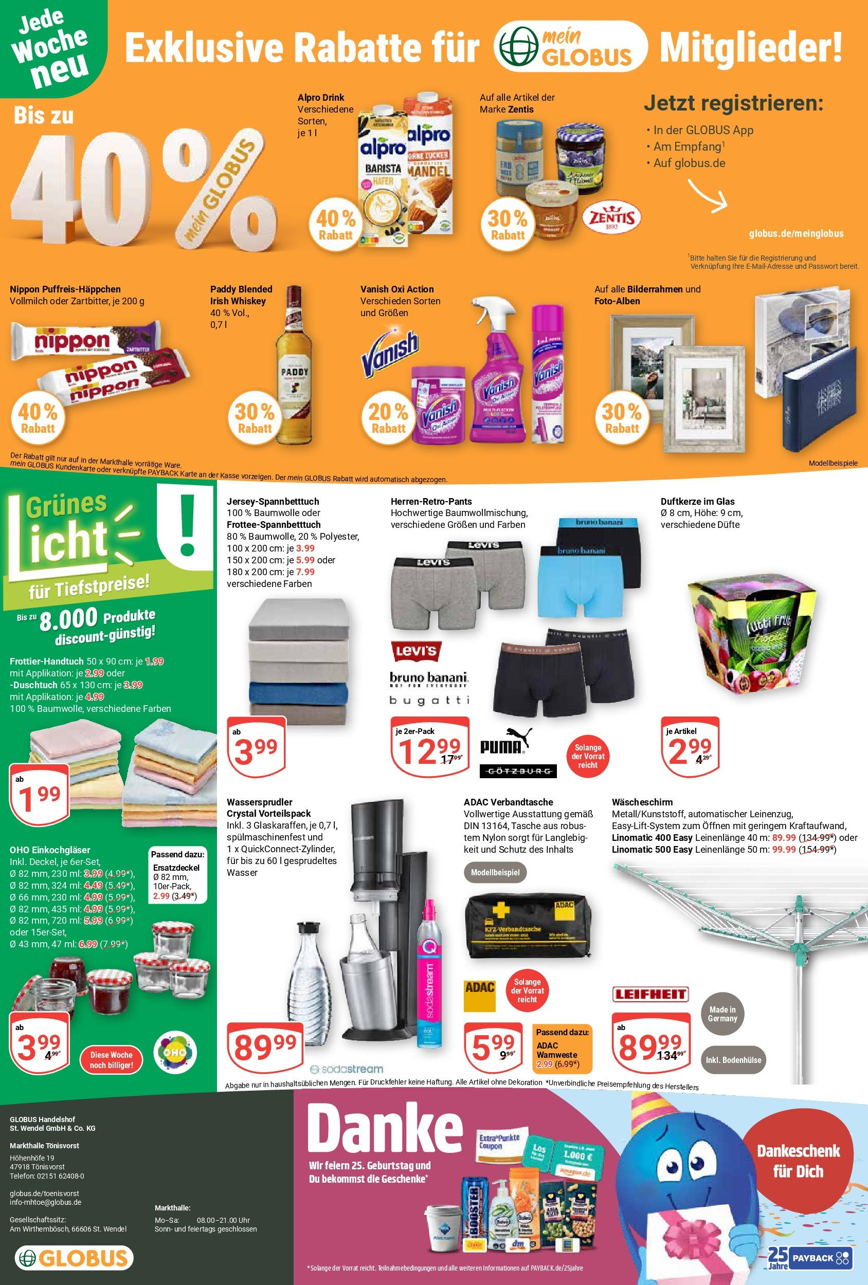 Globus prospekt Tönisvorst	 (ab 29.06.2025) » Angebote online | Seite: 28 | Produkte: Tasche, Wasser, Telefon, Sodastream