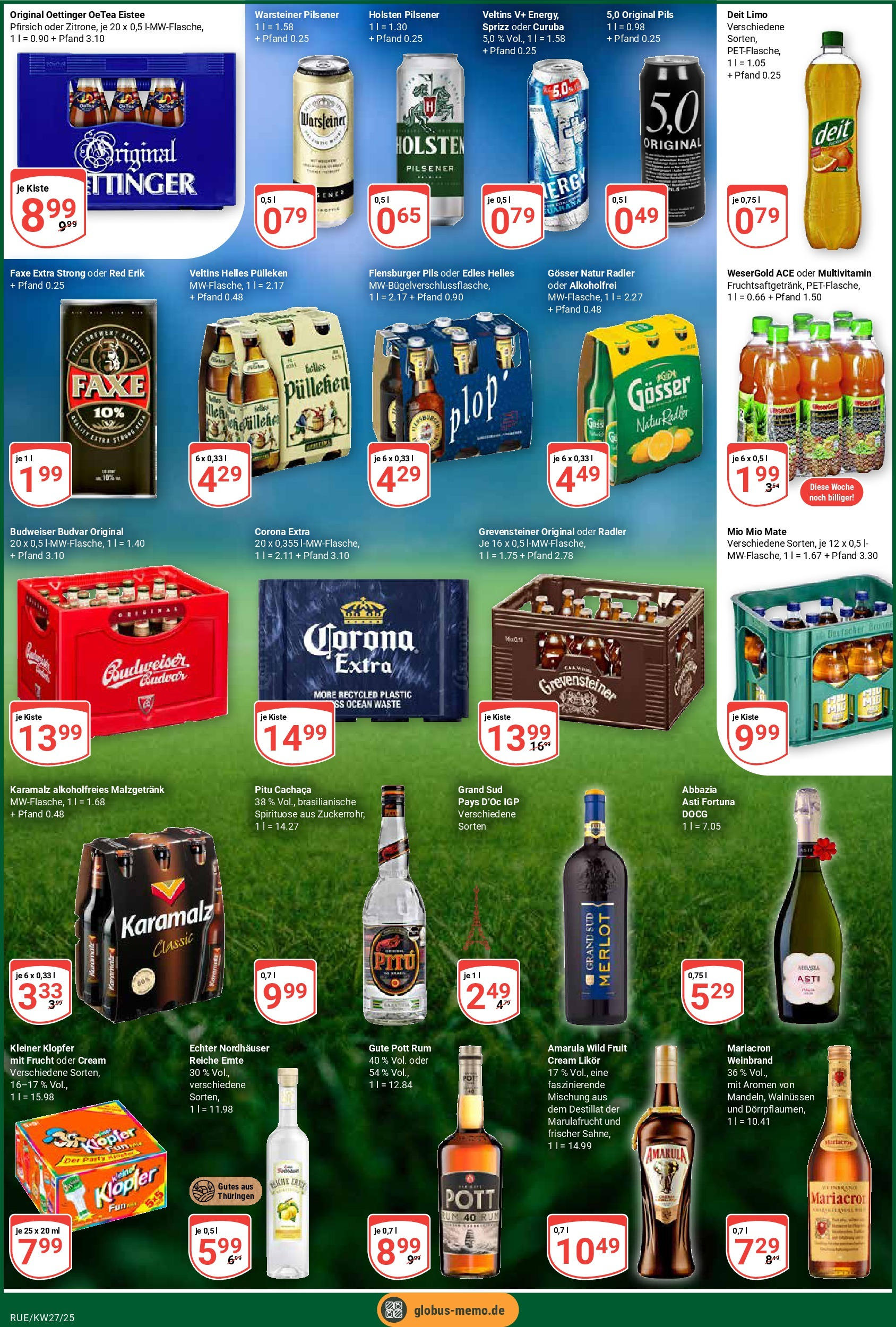 Globus prospekt Rüsselsheim	 (ab 29.06.2025) » Angebote online | Seite: 11 | Produkte: Helles pulleken, Rum, Merlot, Radler
