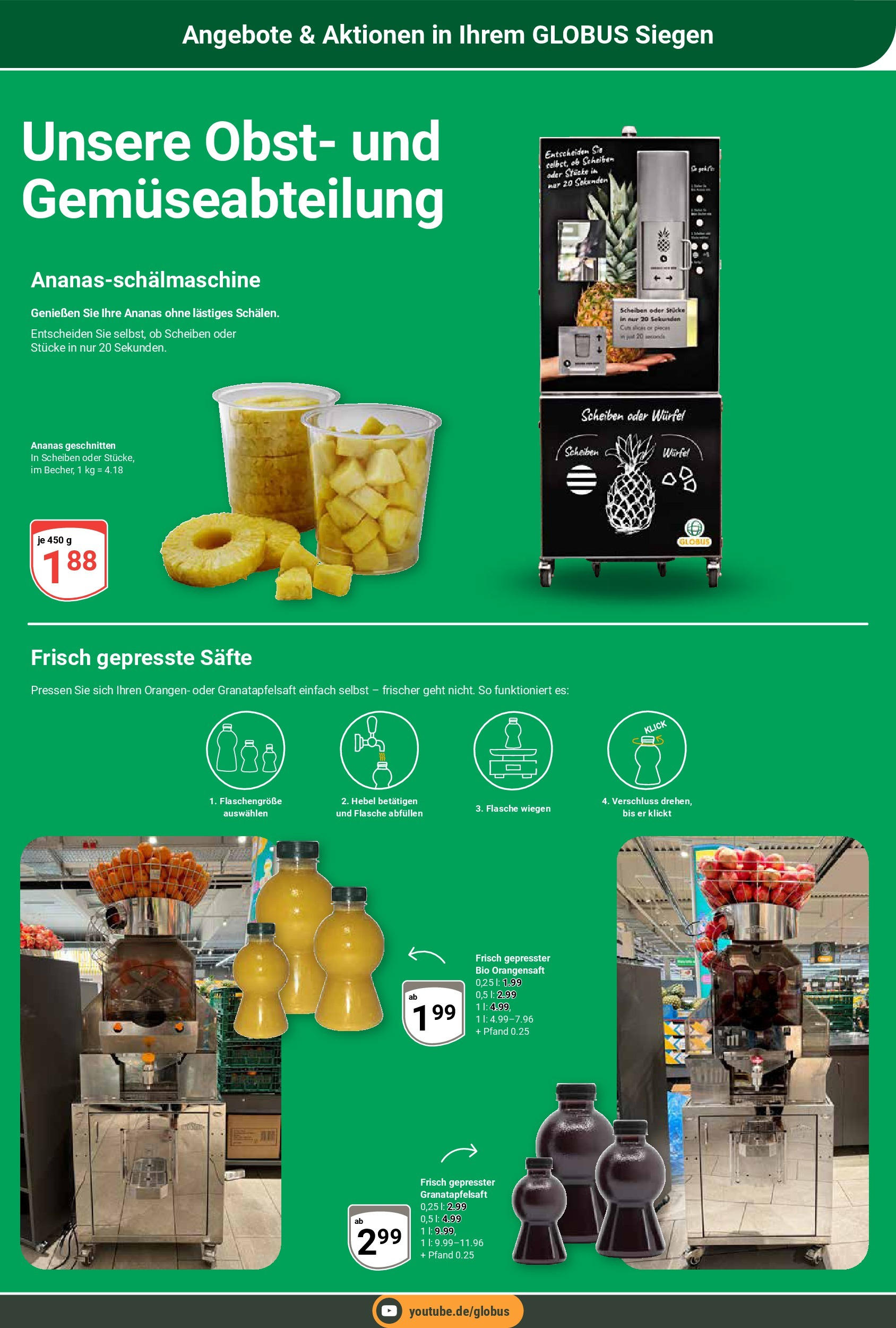 Globus prospekt Siegen	 (ab 29.06.2025) » Angebote online | Seite: 14 | Produkte: Orangen, Ananas, Orangensaft, Obst