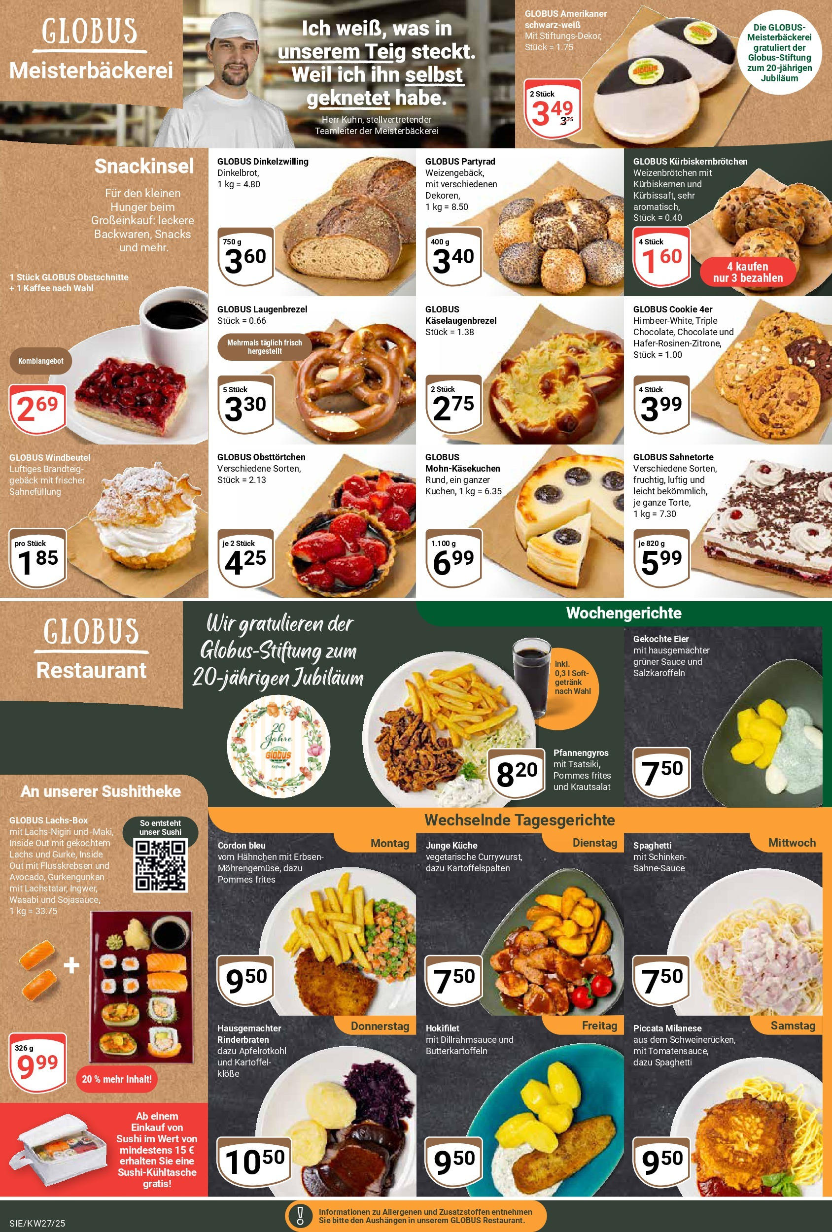 Globus prospekt Siegen	 (ab 29.06.2025) » Angebote online | Seite: 15 | Produkte: Hahnchen, Eier, Pommes, Kuchen
