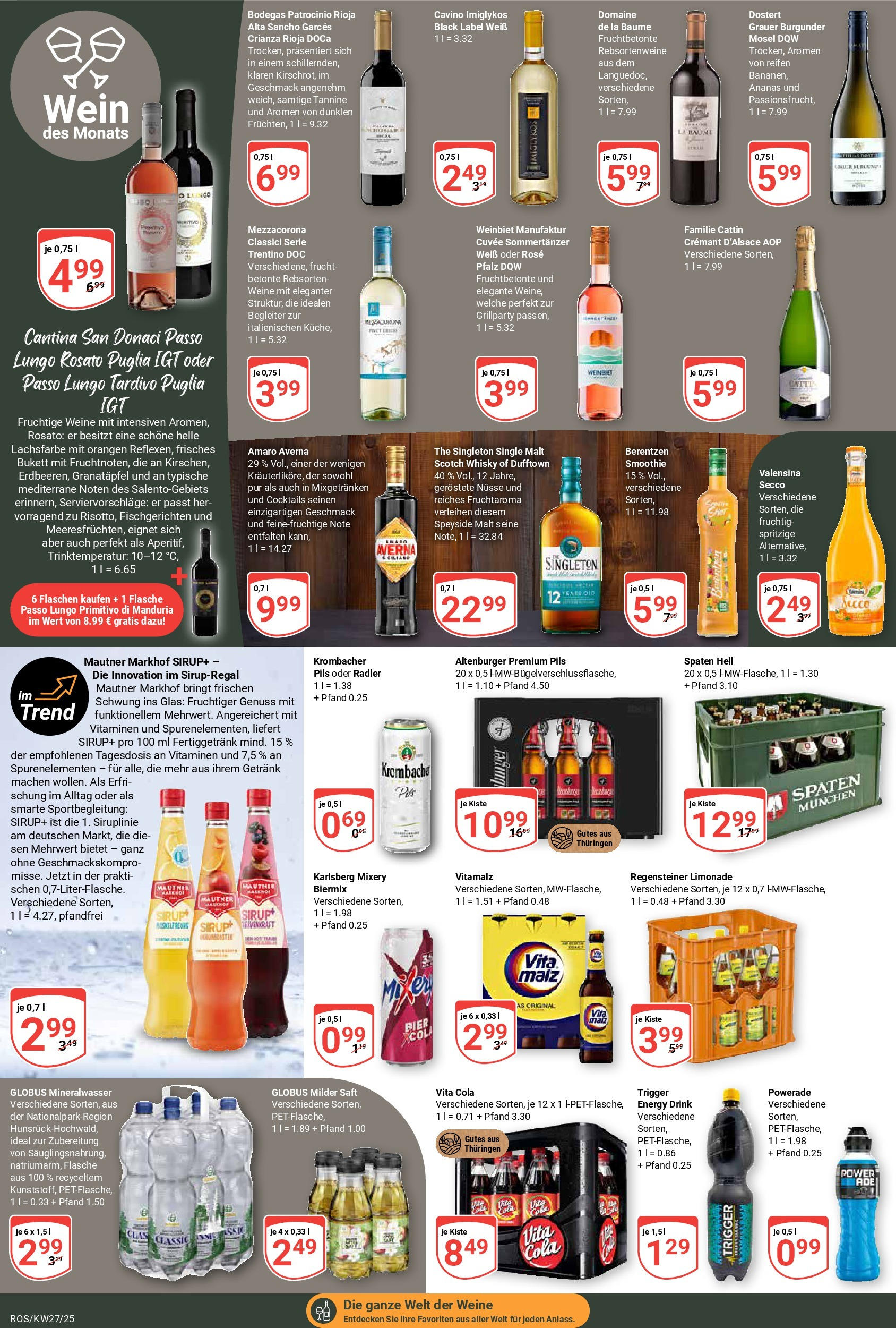 Globus prospekt Lambrechtshagen	 (ab 29.06.2025) » Angebote online | Seite: 18 | Produkte: Whisky, Granatapfel, Cola, Mineralwasser