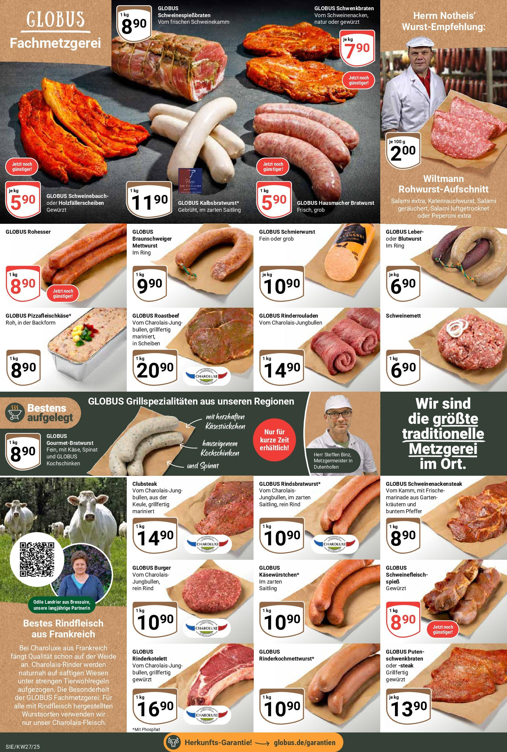 Globus prospekt Siegen	 (ab 29.06.2025) » Angebote online | Seite: 17 | Produkte: Rinderrouladen, Pfeffer, Schweinefleisch, Rindfleisch