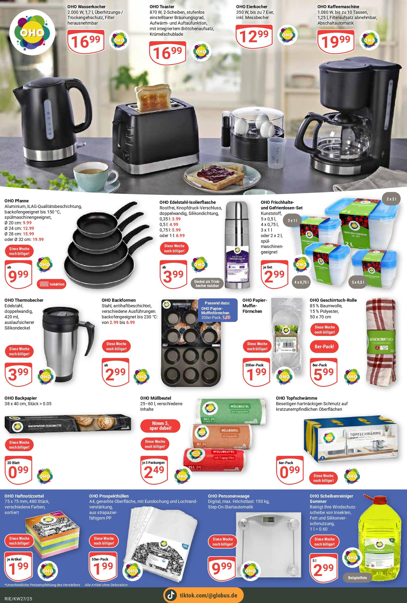 Globus prospekt Bochum-Riemke	 (ab 29.06.2025) » Angebote online | Seite: 23 | Produkte: Wasserkocher, Toaster, Personenwaage, Eierkocher