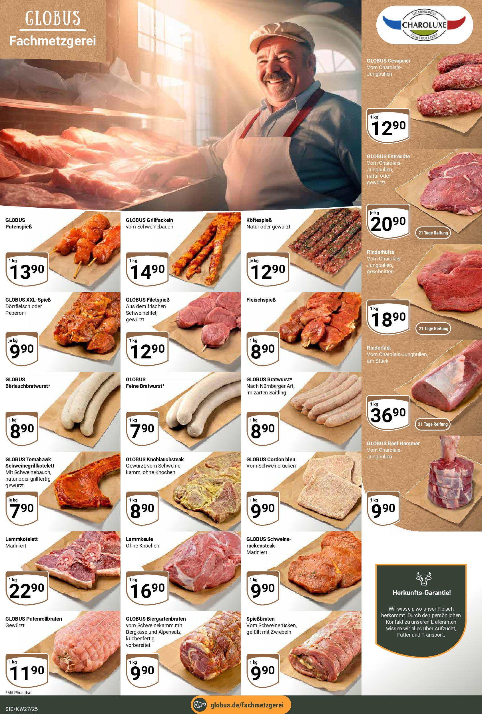 Globus prospekt Siegen	 (ab 29.06.2025) » Angebote online | Seite: 19 | Produkte: Schweinebauch, Cevapcici, Zwiebeln, Fleisch