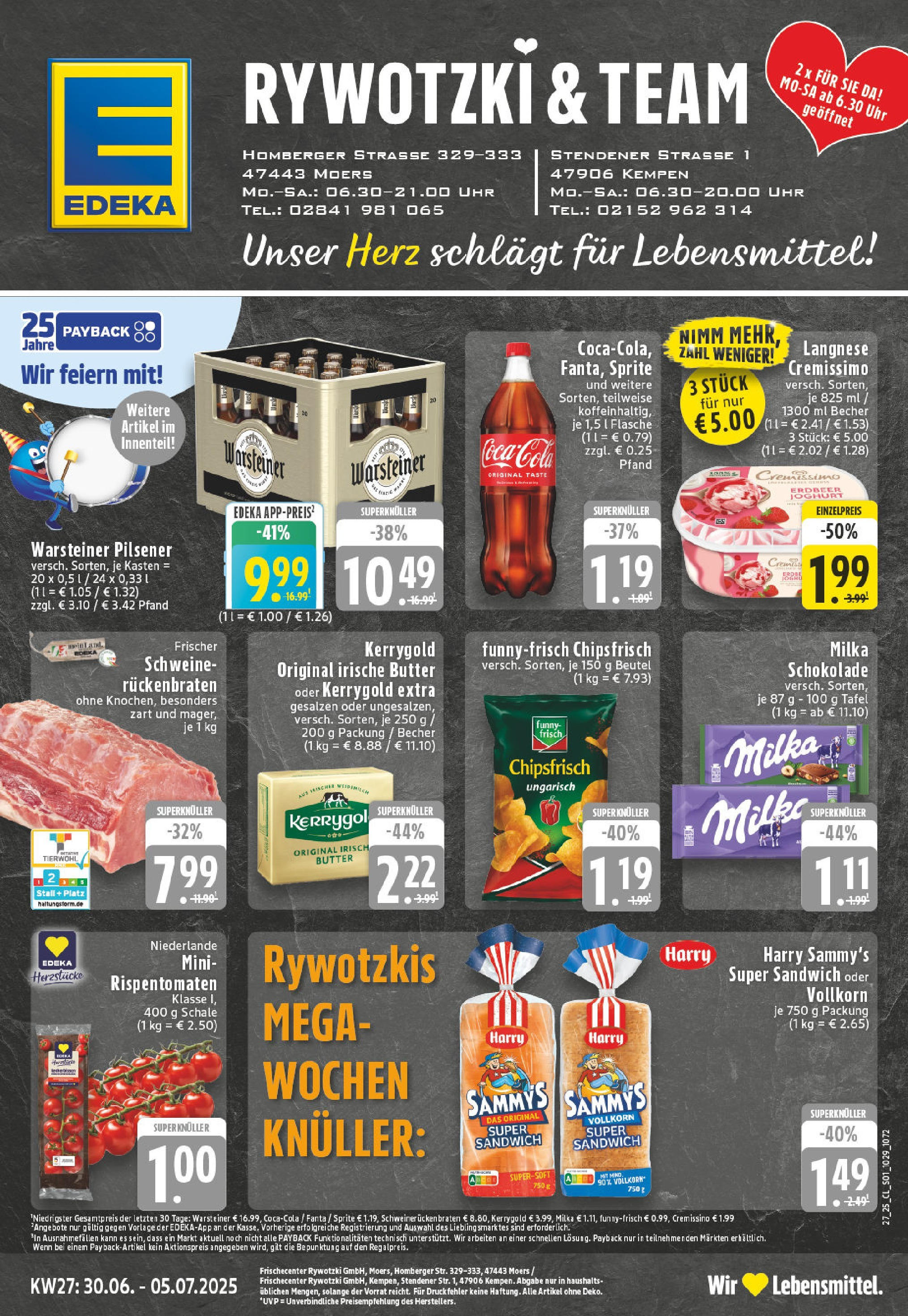Edeka prospekt Moers	 (ab 29.06.2025) » Angebote Online | Seite: 1 | Produkte: Cremissimo, Coca cola, Fanta, Cola