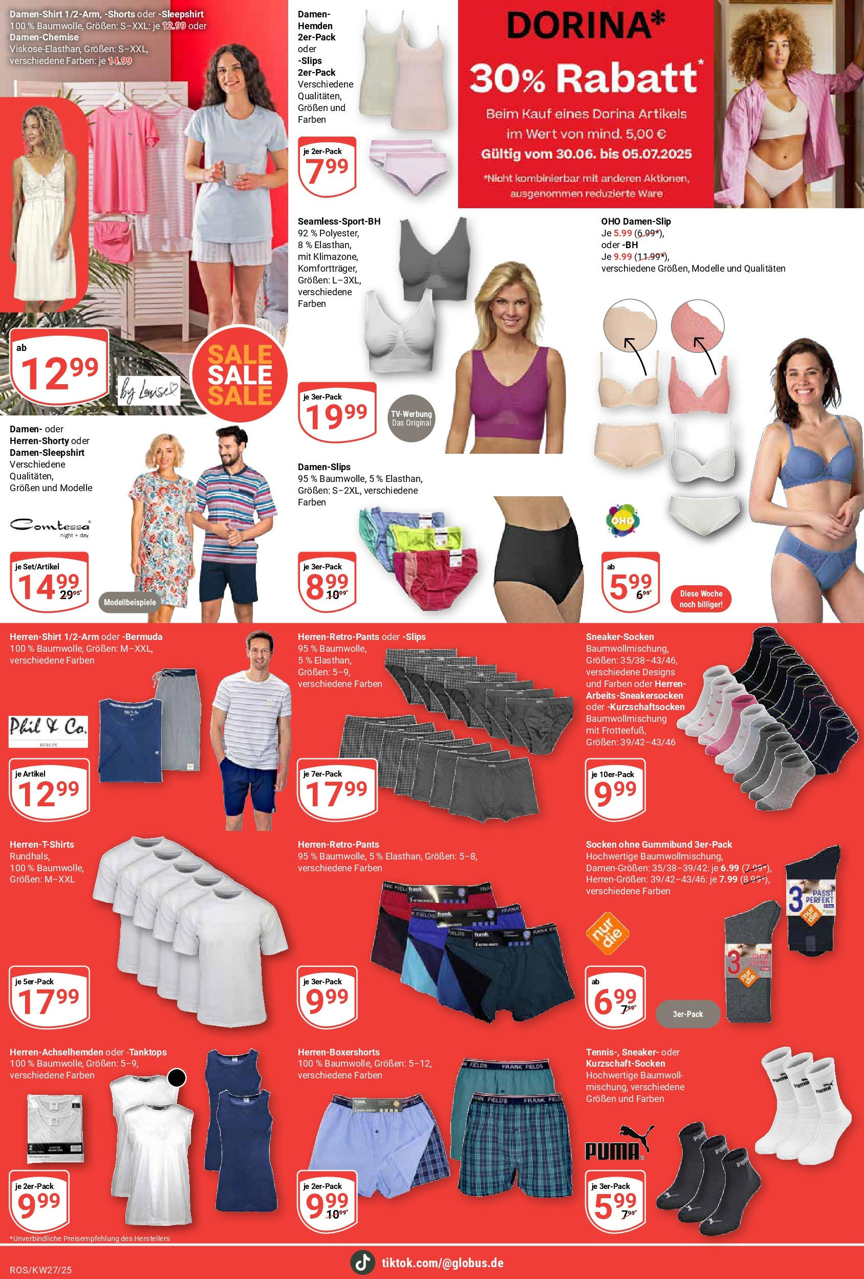 Globus prospekt Lambrechtshagen	 (ab 29.06.2025) » Angebote online | Seite: 23 | Produkte: Shirt, Bermuda, BH, Socken