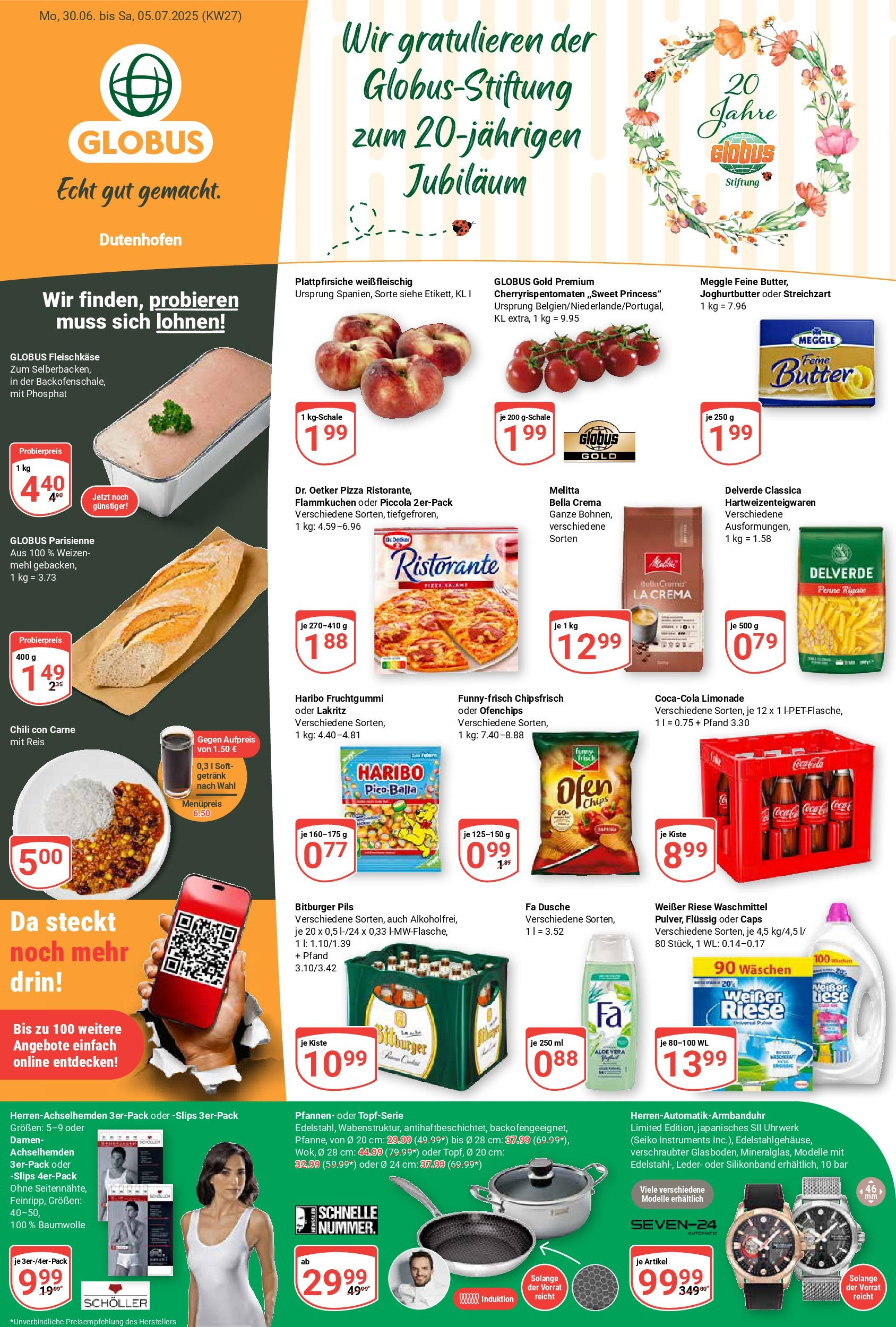 Globus prospekt Wetzlar-Dutenhofen	 (ab 29.06.2025) » Angebote online | Seite: 7 | Produkte: Dusche, Weizenmehl, Waschmittel, Chips