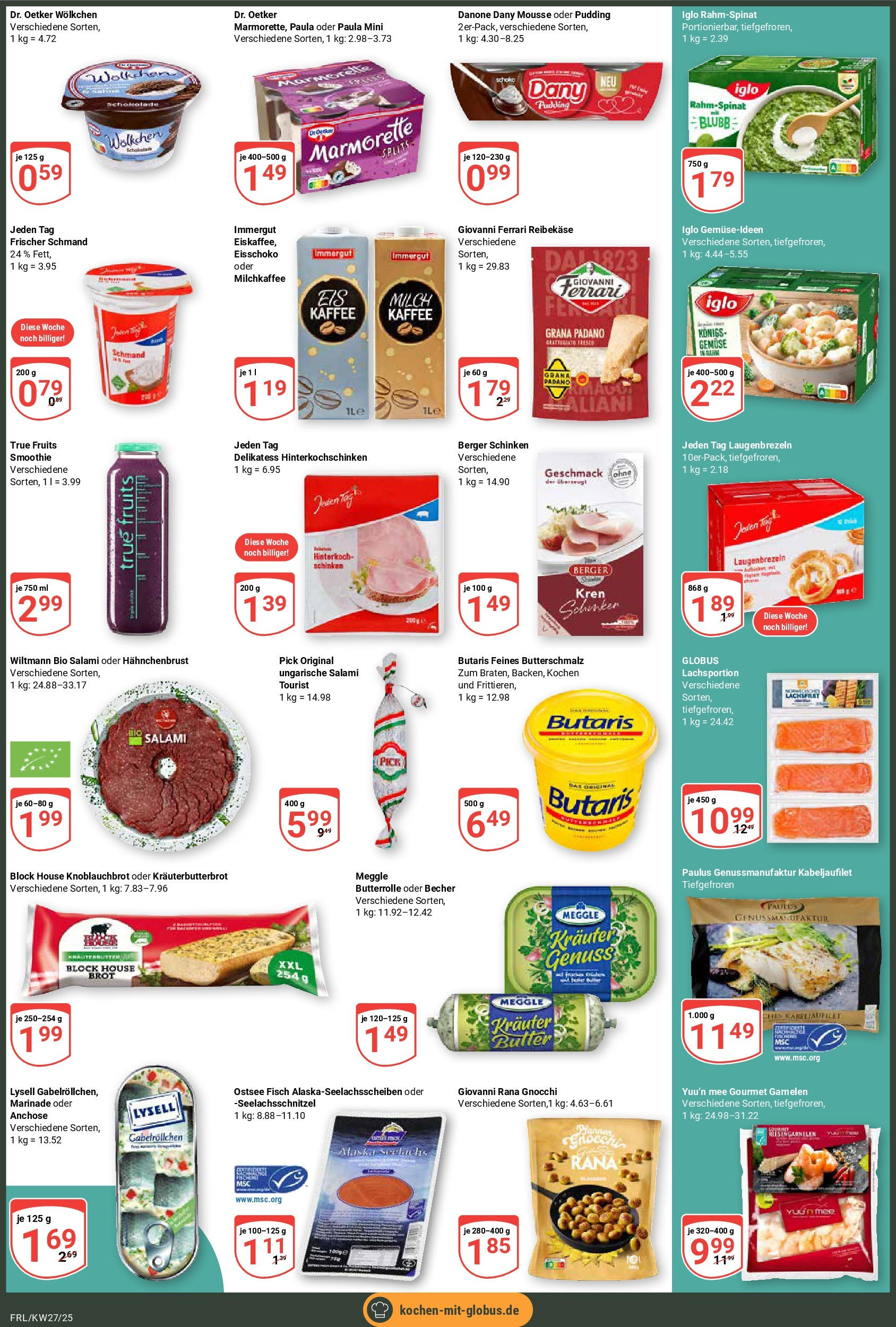 Globus prospekt Freilassing	 (ab 29.06.2025) » Angebote online | Seite: 2 | Produkte: Butter, Kaffee, Garnelen, Pudding