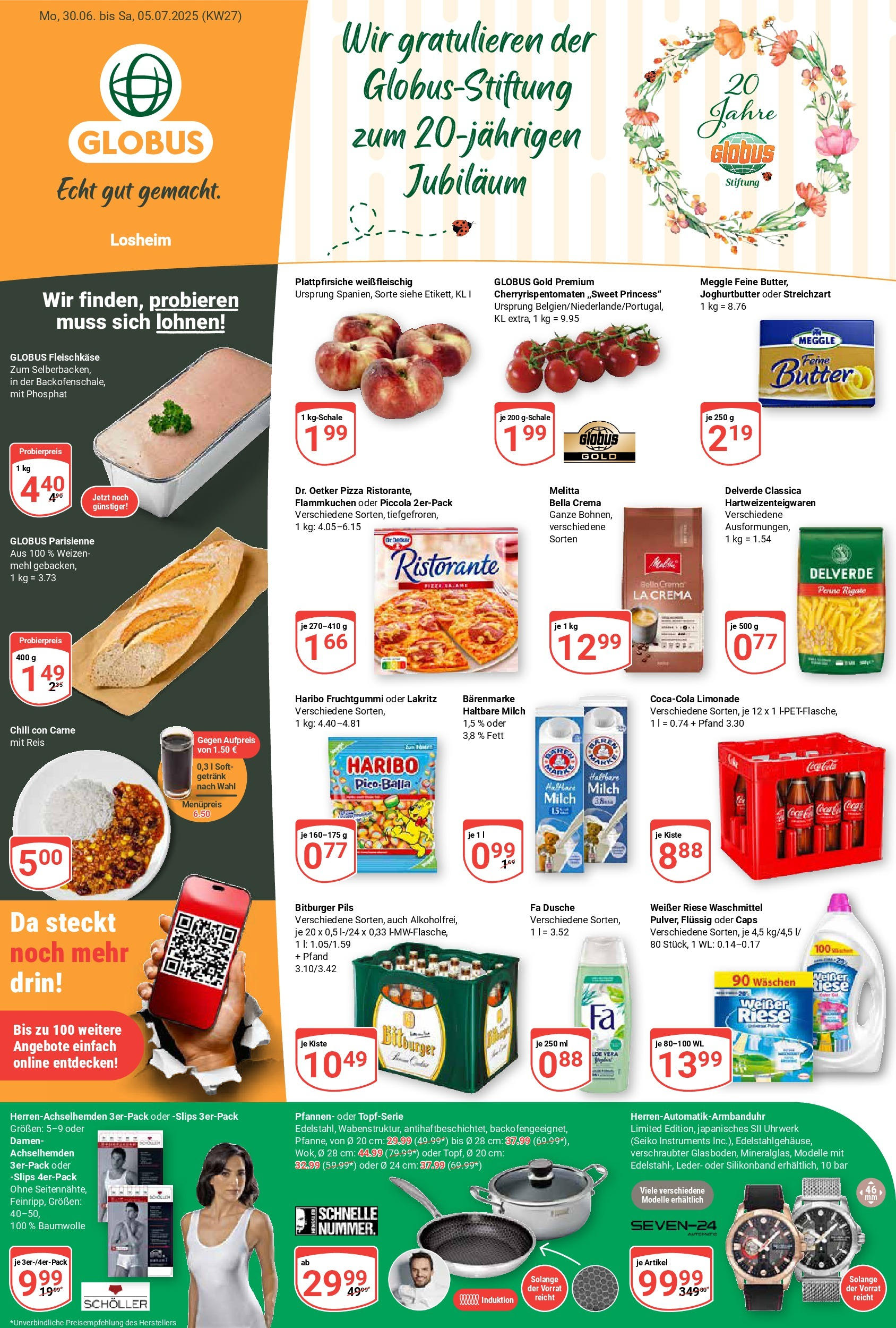 Globus prospekt Losheim Am See	 (ab 29.06.2025) » Angebote online | Seite: 5 | Produkte: Ristorante, Haribo, Haltbare milch, Pizza