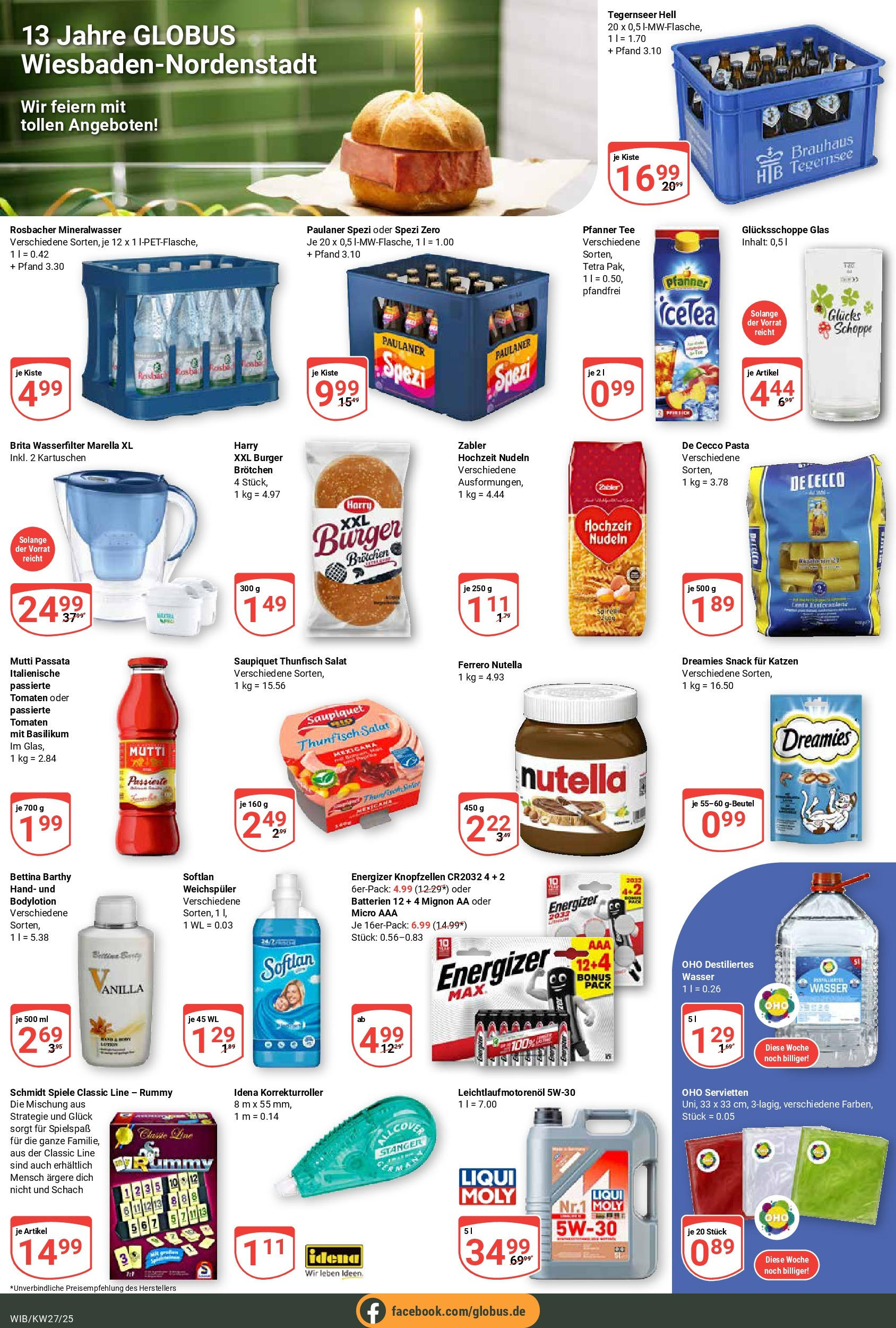 Globus prospekt Wiesbaden-Nordenstadt	 (ab 29.06.2025) » Angebote online | Seite: 6 | Produkte: Paulaner spezi, Tomaten, Weichspüler, Pasta