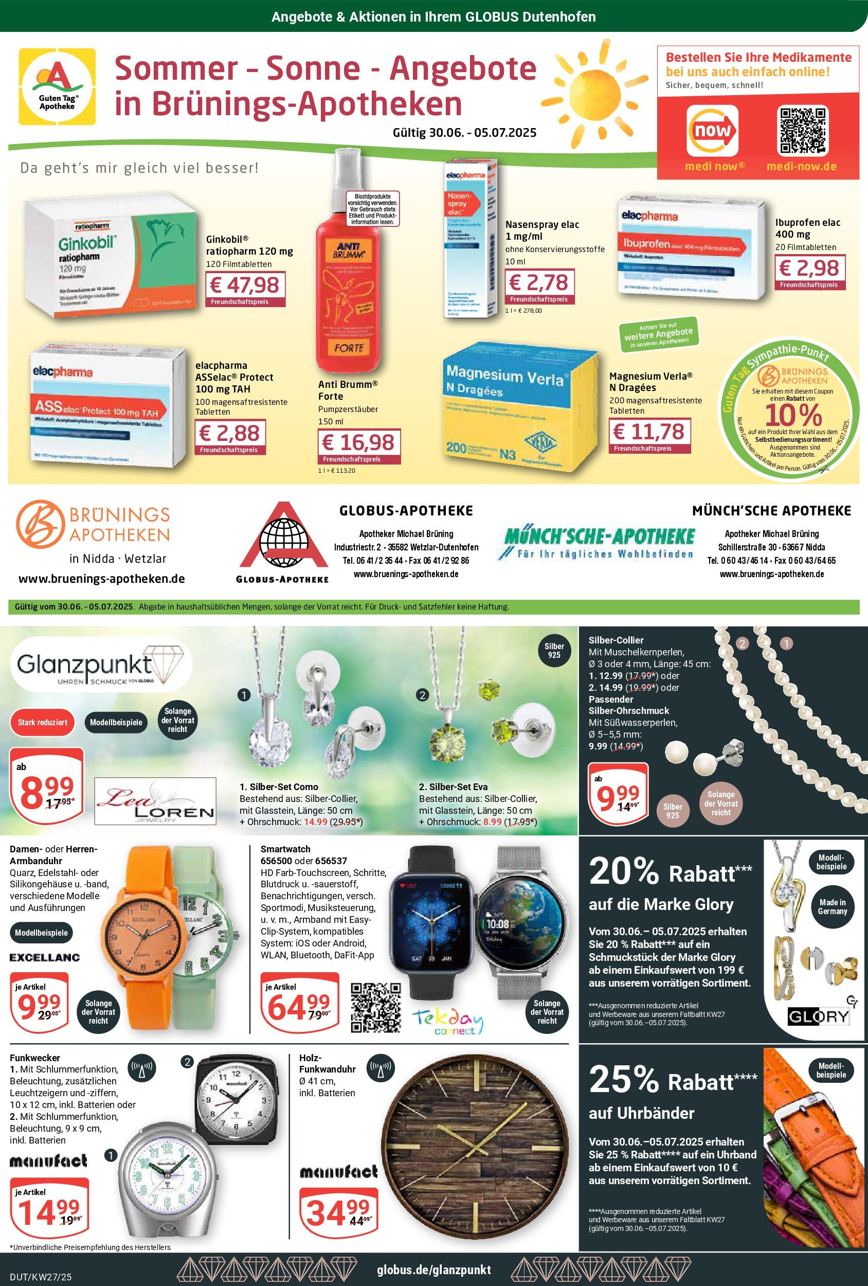 Globus prospekt Wetzlar-Dutenhofen	 (ab 29.06.2025) » Angebote online | Seite: 27 | Produkte: Smartwatch, Batterien