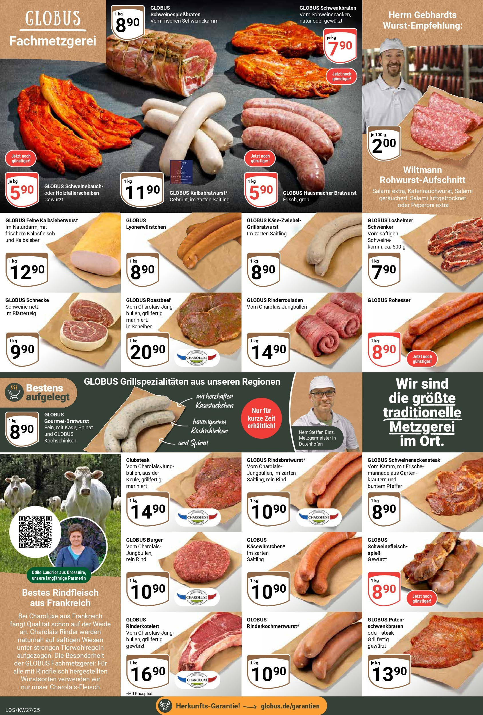 Globus prospekt Losheim Am See	 (ab 29.06.2025) » Angebote online | Seite: 18 | Produkte: Schweinenacken, Kalbsleber, Salami, Steak
