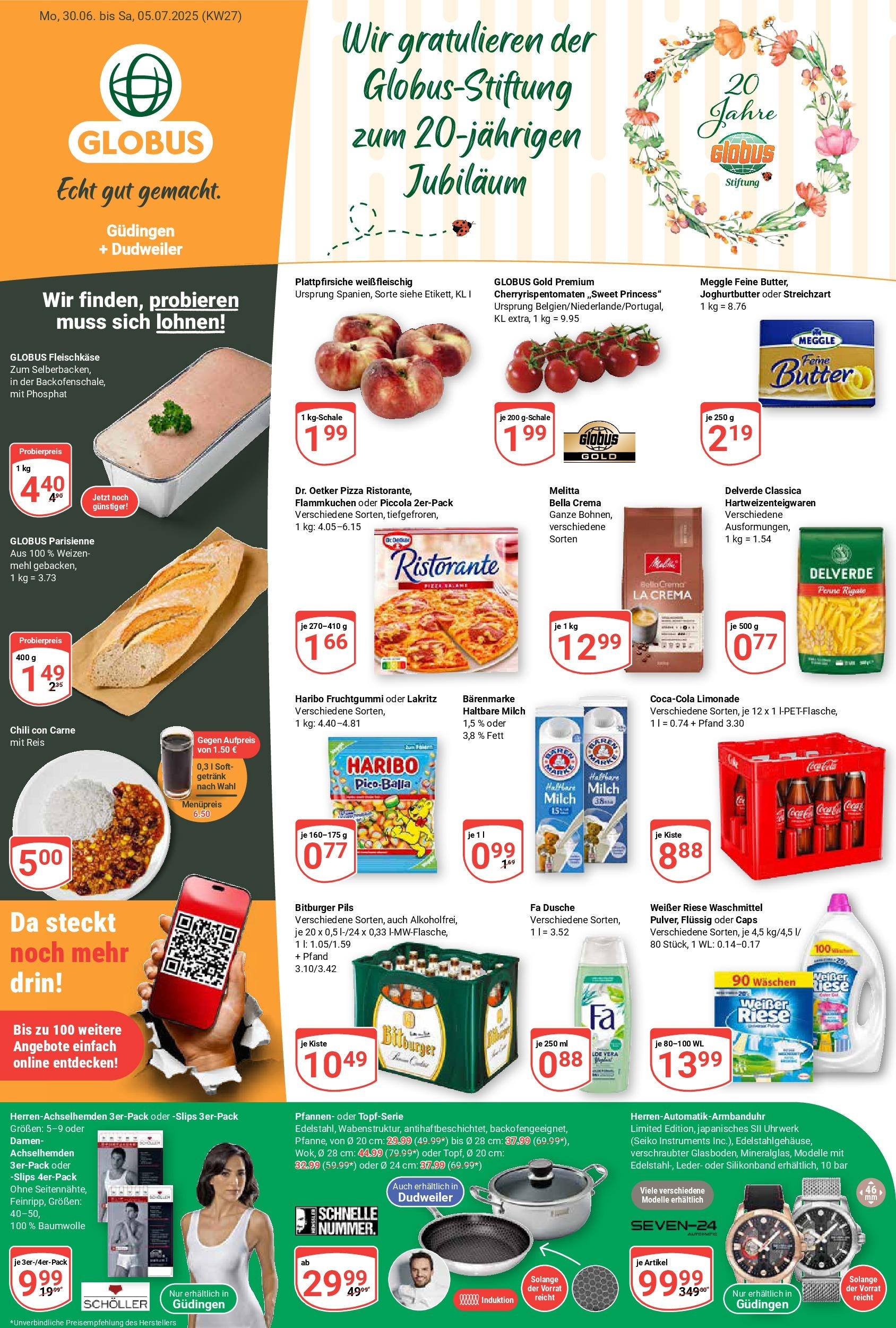 Globus prospekt Saarbrücken-Dudweiler	 (ab 29.06.2025) » Angebote online | Seite: 5 | Produkte: Melitta, Butter, Dusche, Limonade
