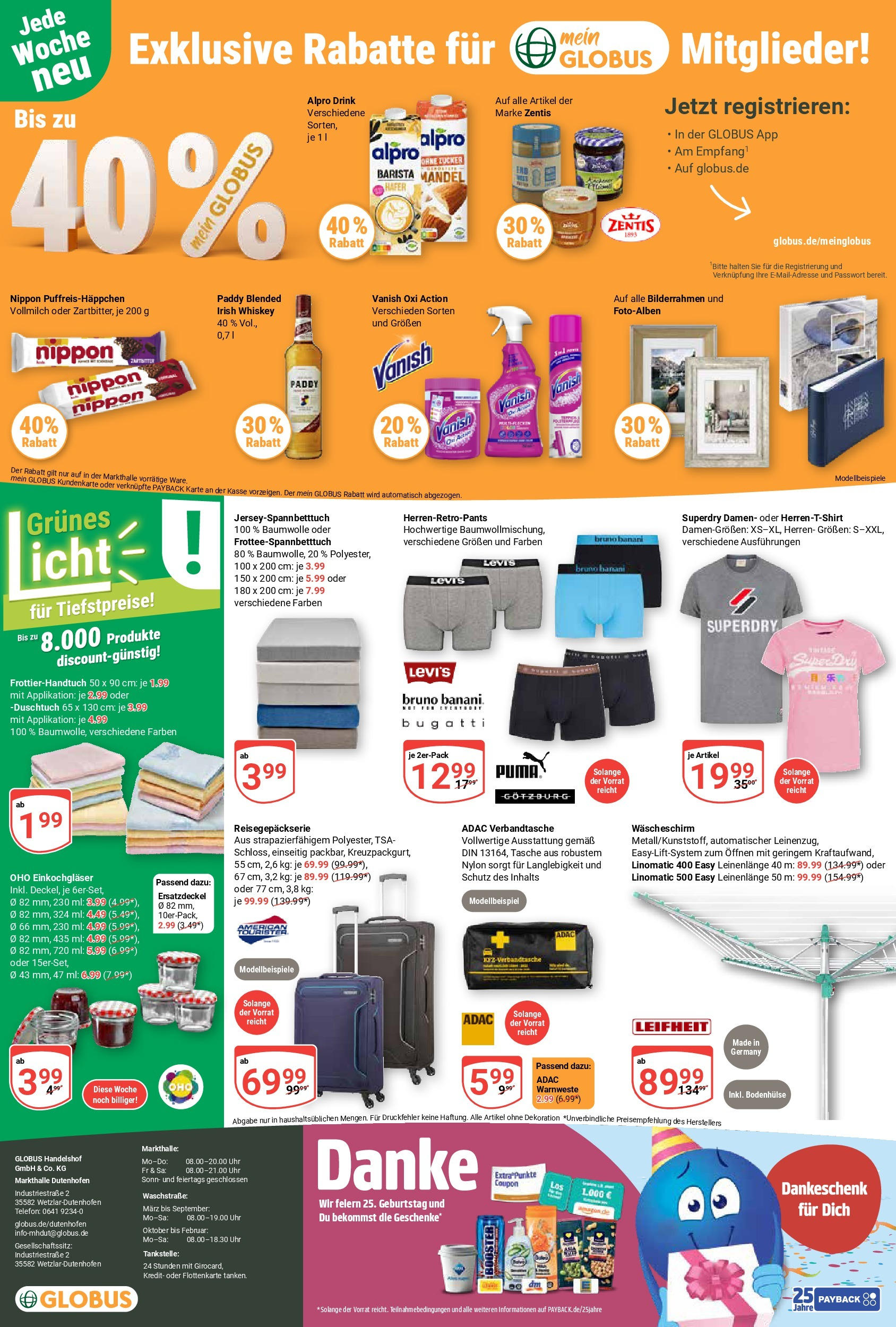 Globus prospekt Wetzlar-Dutenhofen	 (ab 29.06.2025) » Angebote online | Seite: 31 | Produkte: T-Shirt, Alpro, Whiskey, Uhr