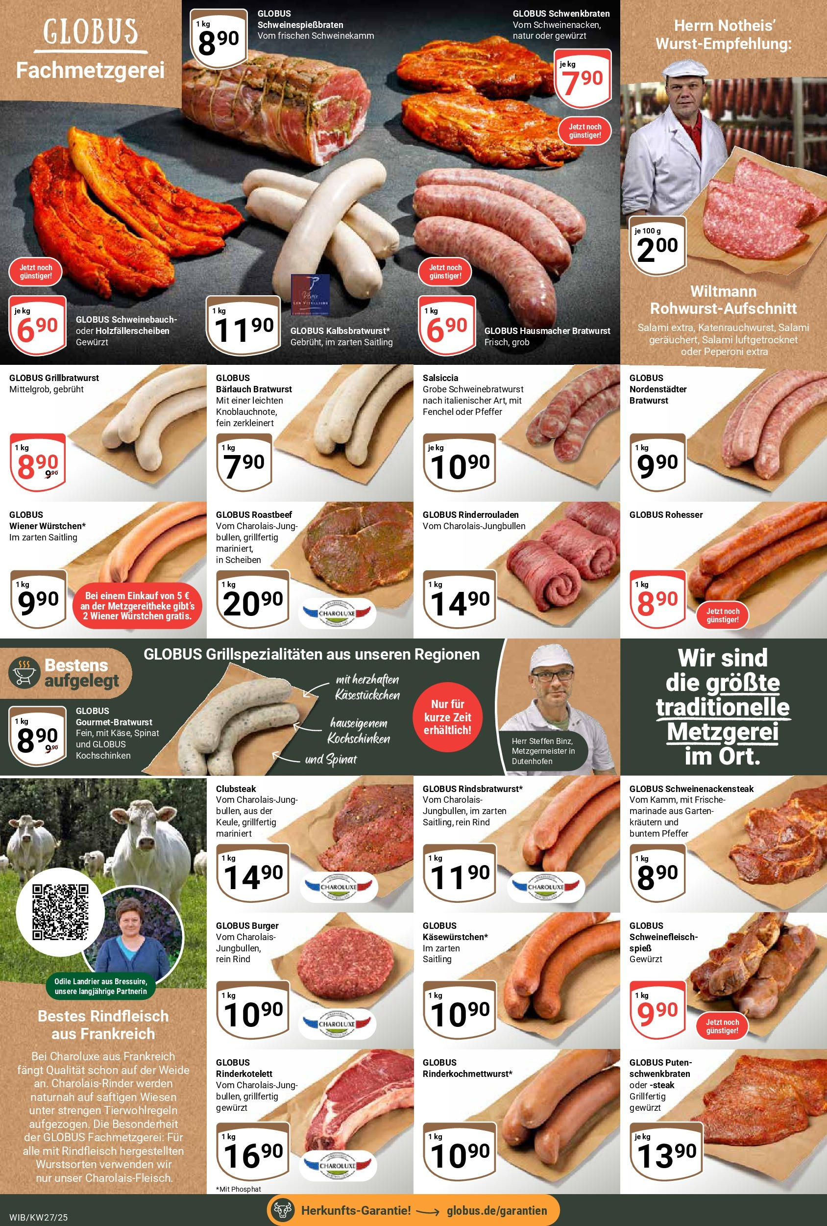 Globus prospekt Wiesbaden-Nordenstadt	 (ab 29.06.2025) » Angebote online | Seite: 19 | Produkte: Burger, Salami, Rindfleisch, Steak