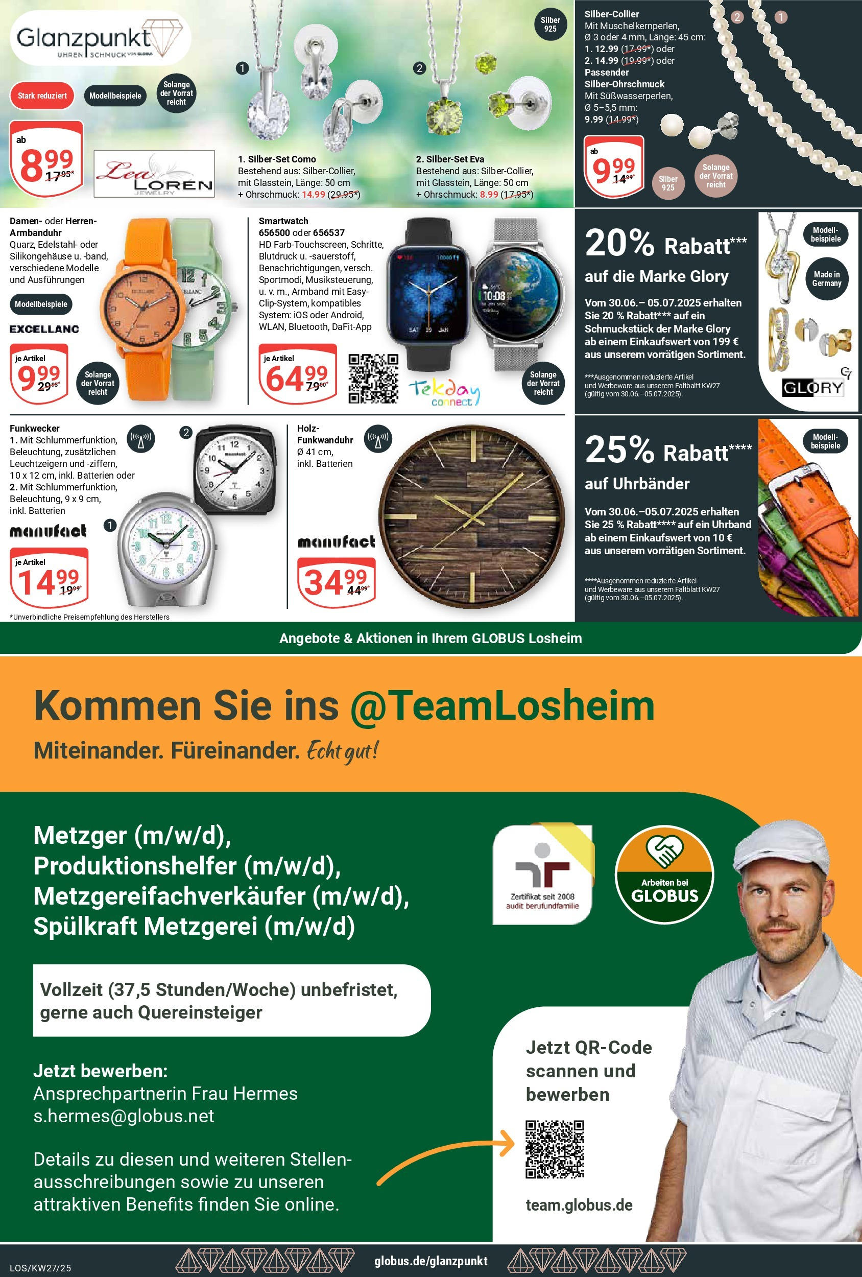 Globus prospekt Losheim Am See	 (ab 29.06.2025) » Angebote online | Seite: 28 | Produkte: Smartwatch, Batterien