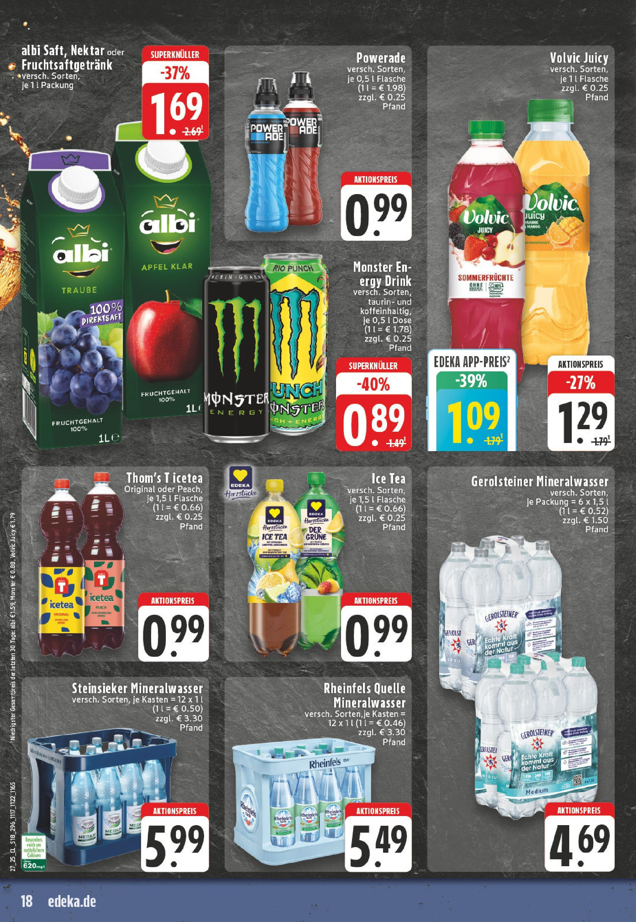 Edeka prospekt Ochtrup	 (ab 29.06.2025) » Angebote Online | Seite: 18 | Produkte: Äpfel, Monster, Powerade, Volvic